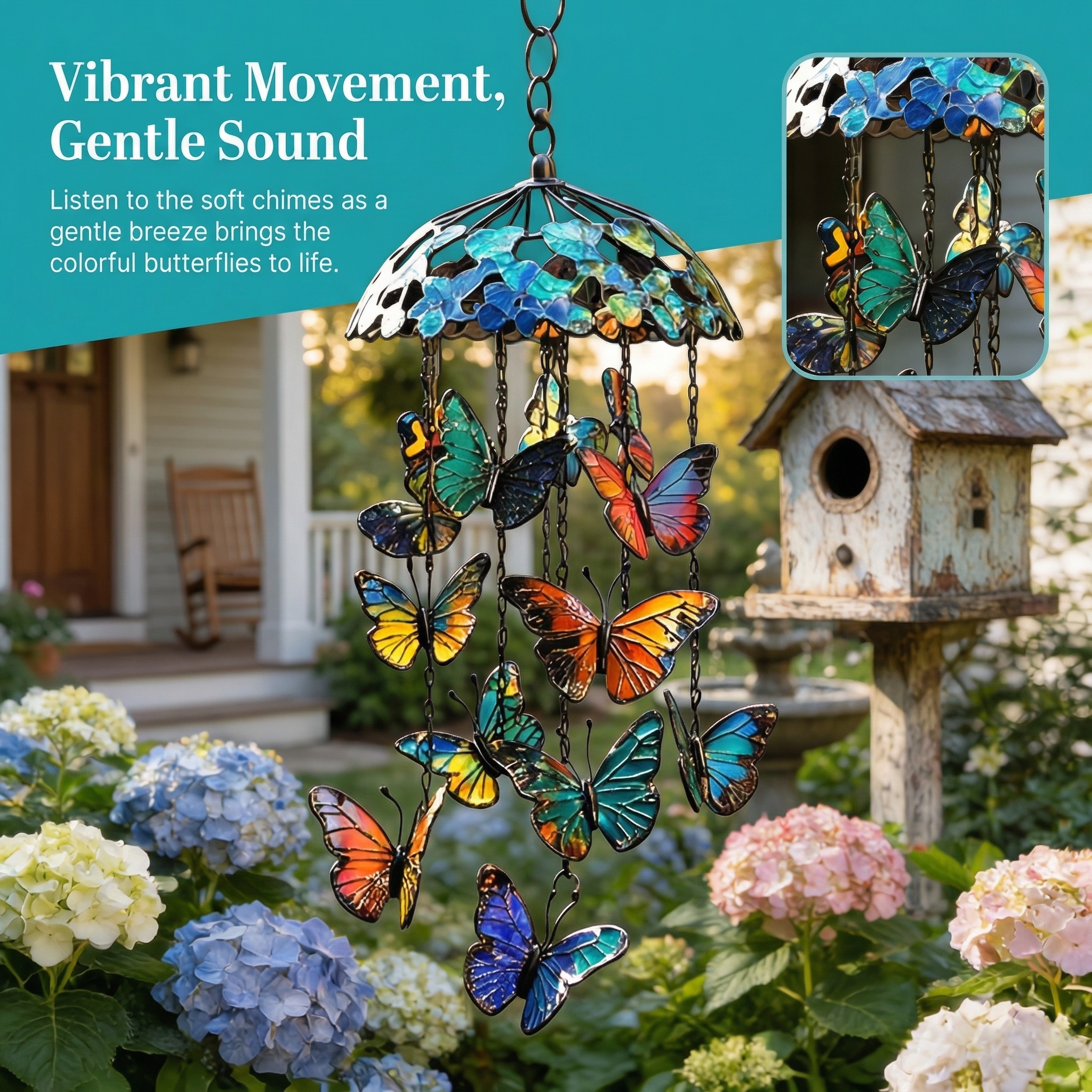 Colorful Butterfly Wind Chime