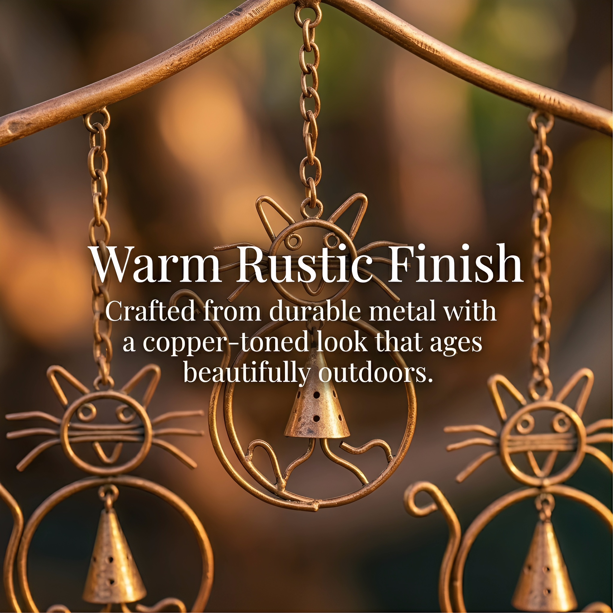 Cats With Bells Wind Chime 
