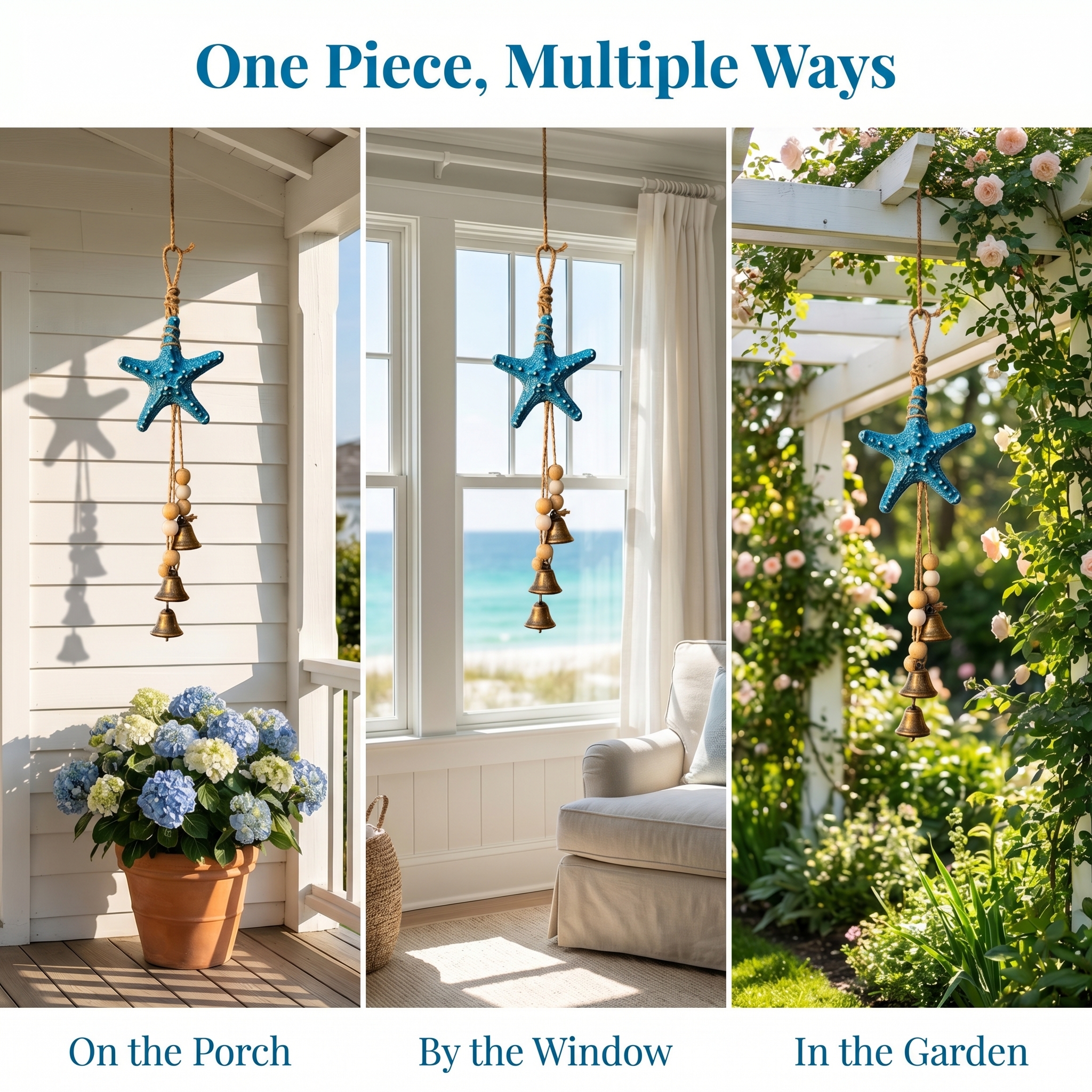 Coastal Style Resin Starfish Wind Chime