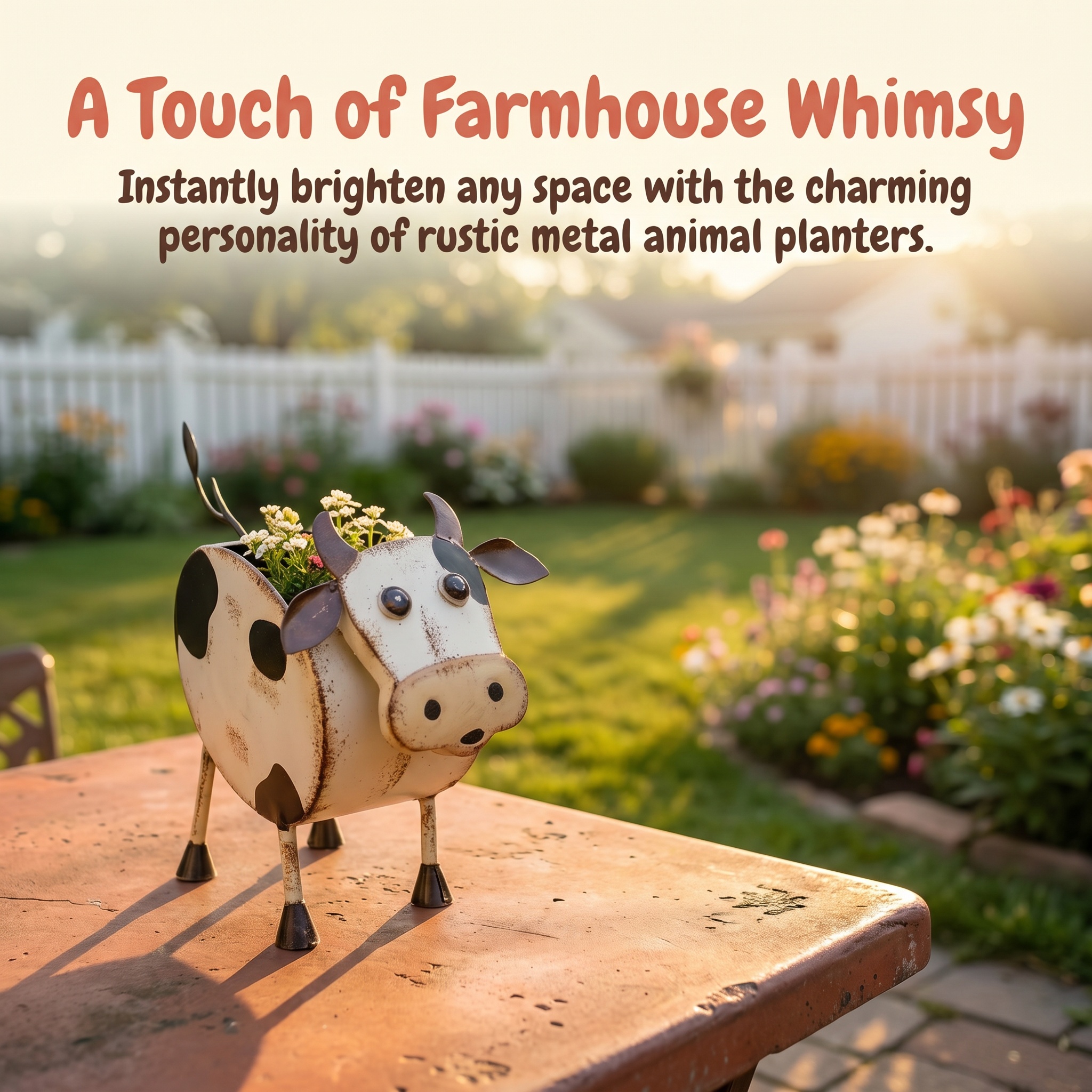 Metal Farm Animal Flower Pots
