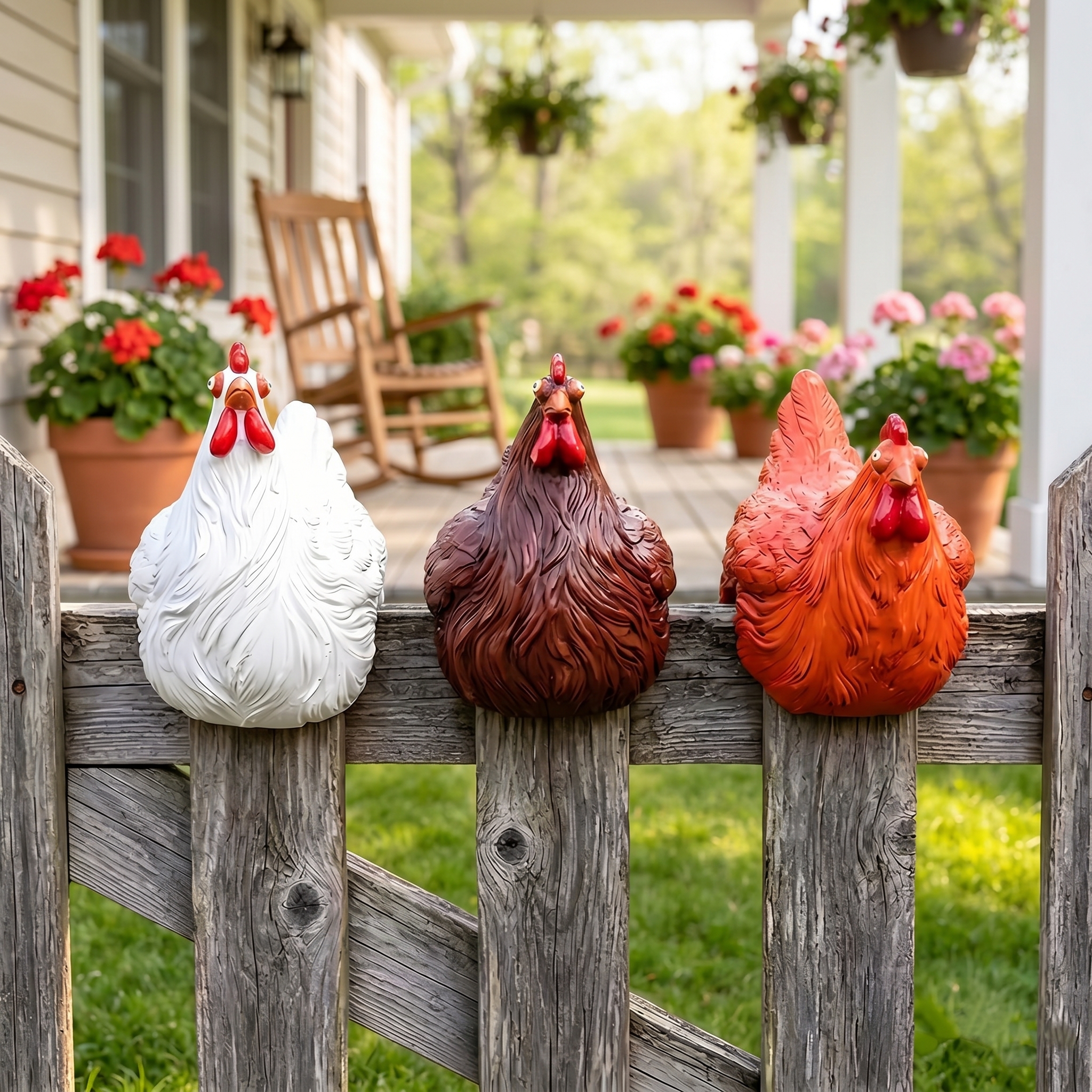 Chicken Decorative Outdoor Sculpture
