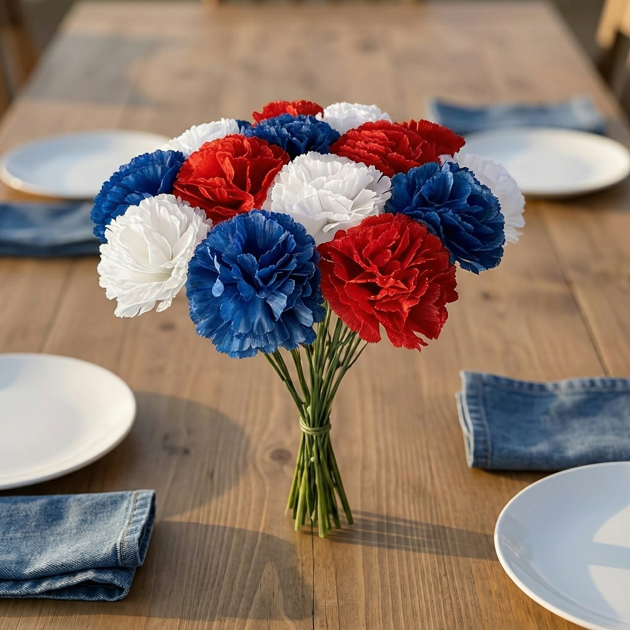 Patriotic Theme Artificial Carnation Bouquet 