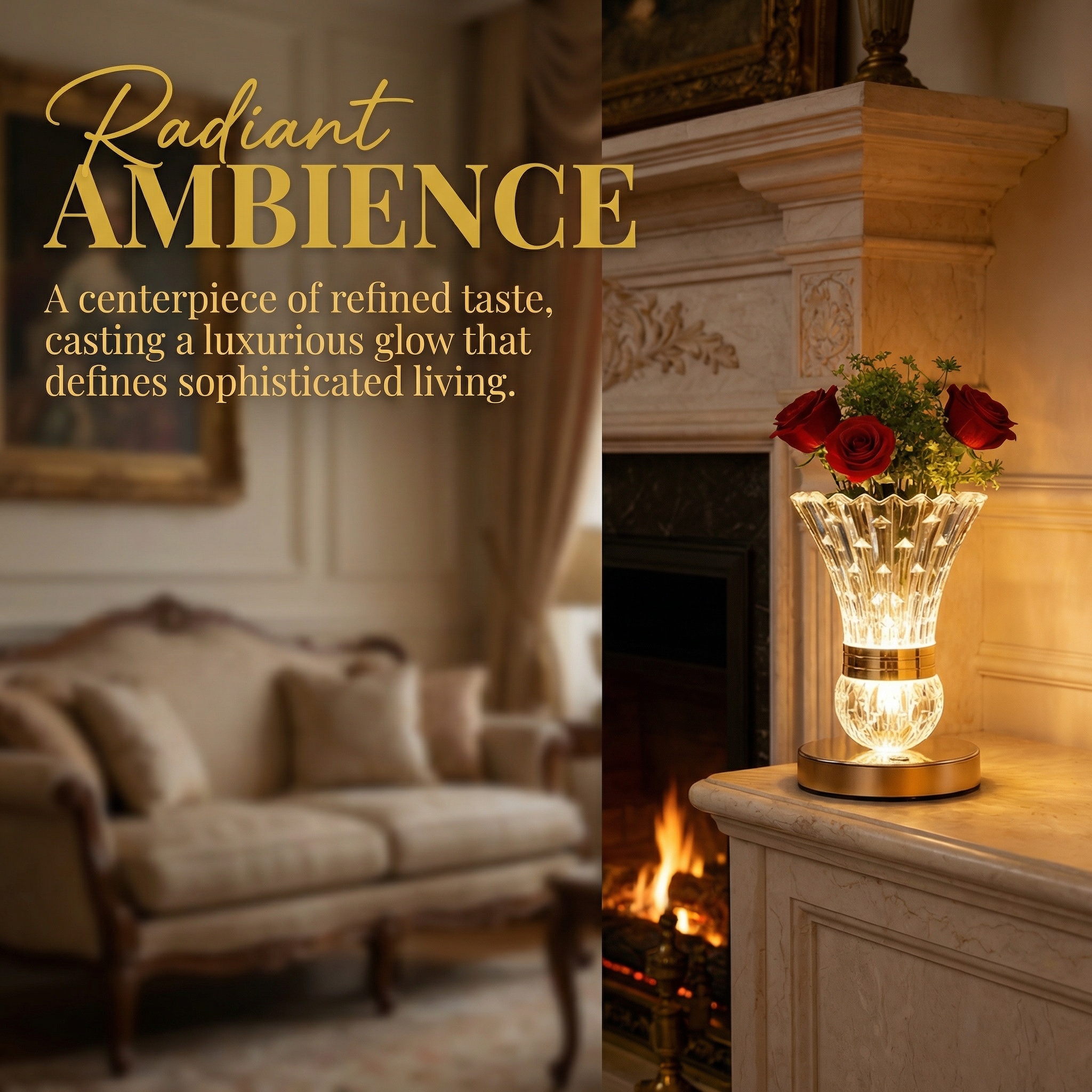 2-in-1 USB Rechargeable Crystal Desk Lamp