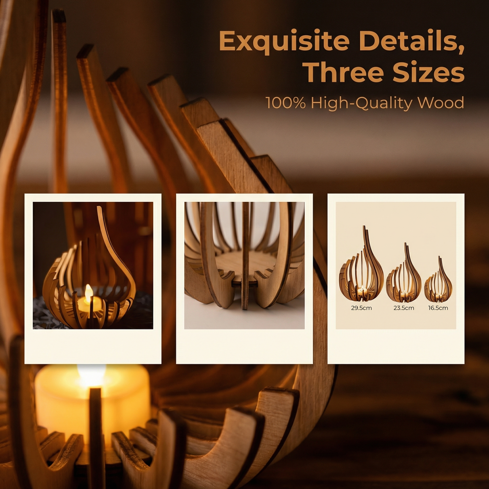 Elegant Wooden Candle Holder