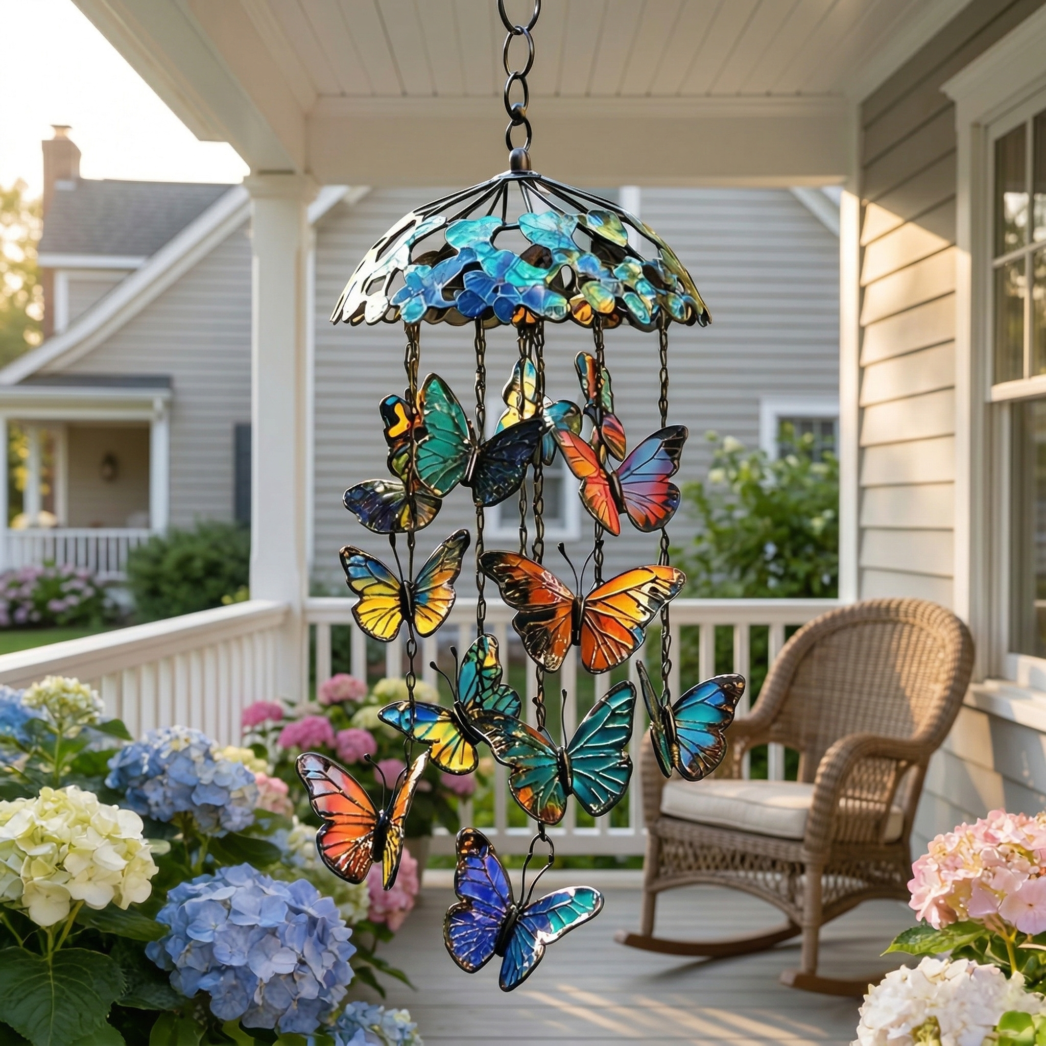 Colorful Butterfly Wind Chime