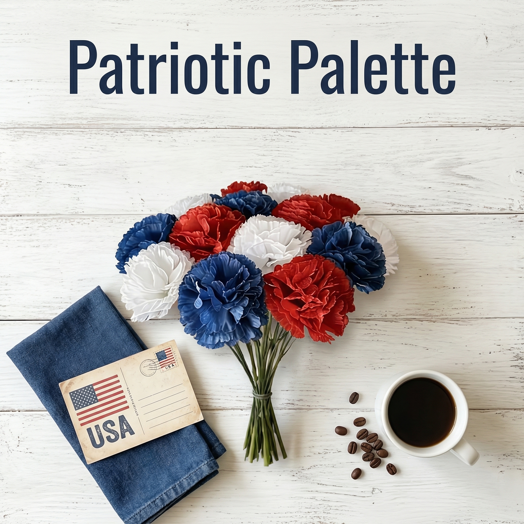 Patriotic Theme Artificial Carnation Bouquet 