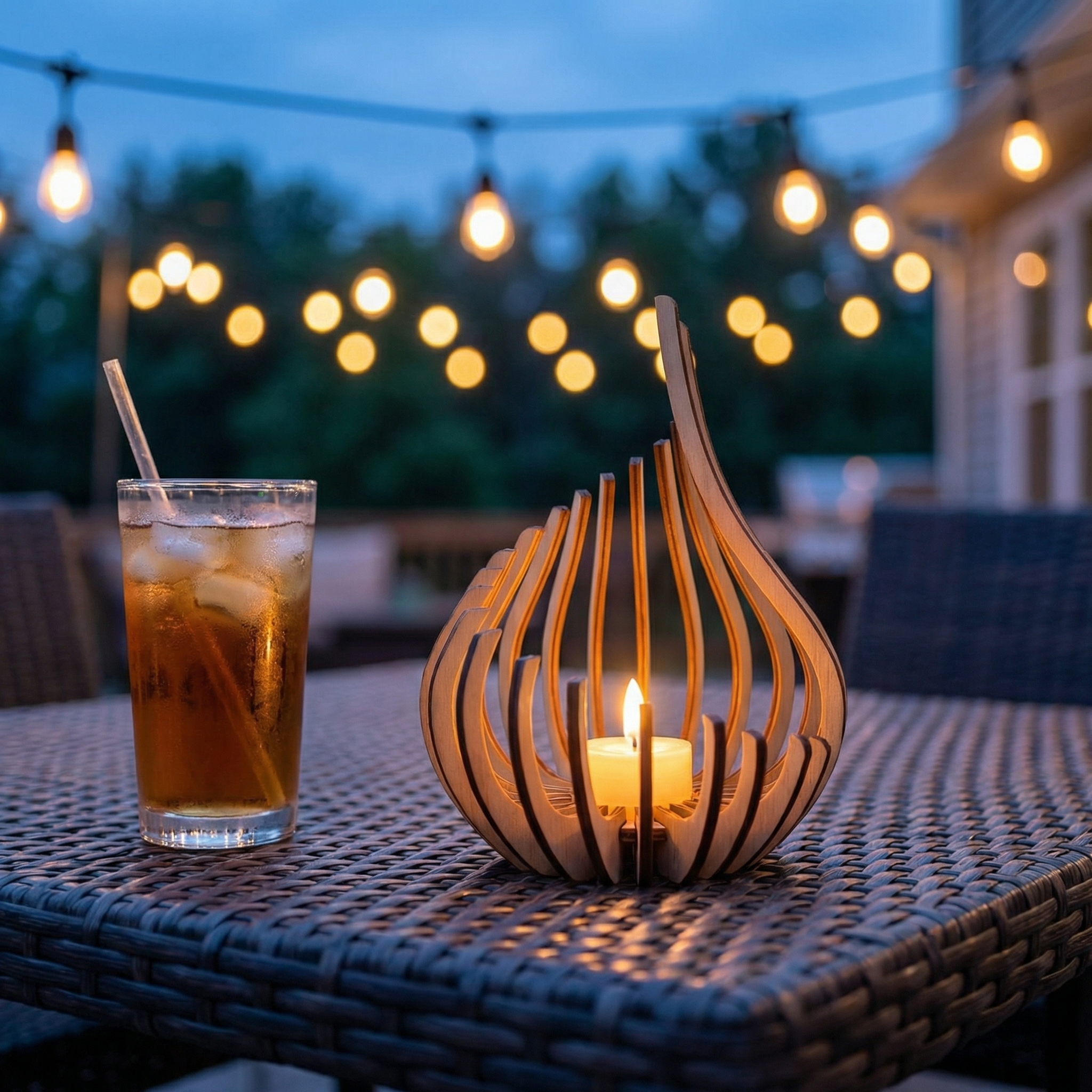 Elegant Wooden Candle Holder