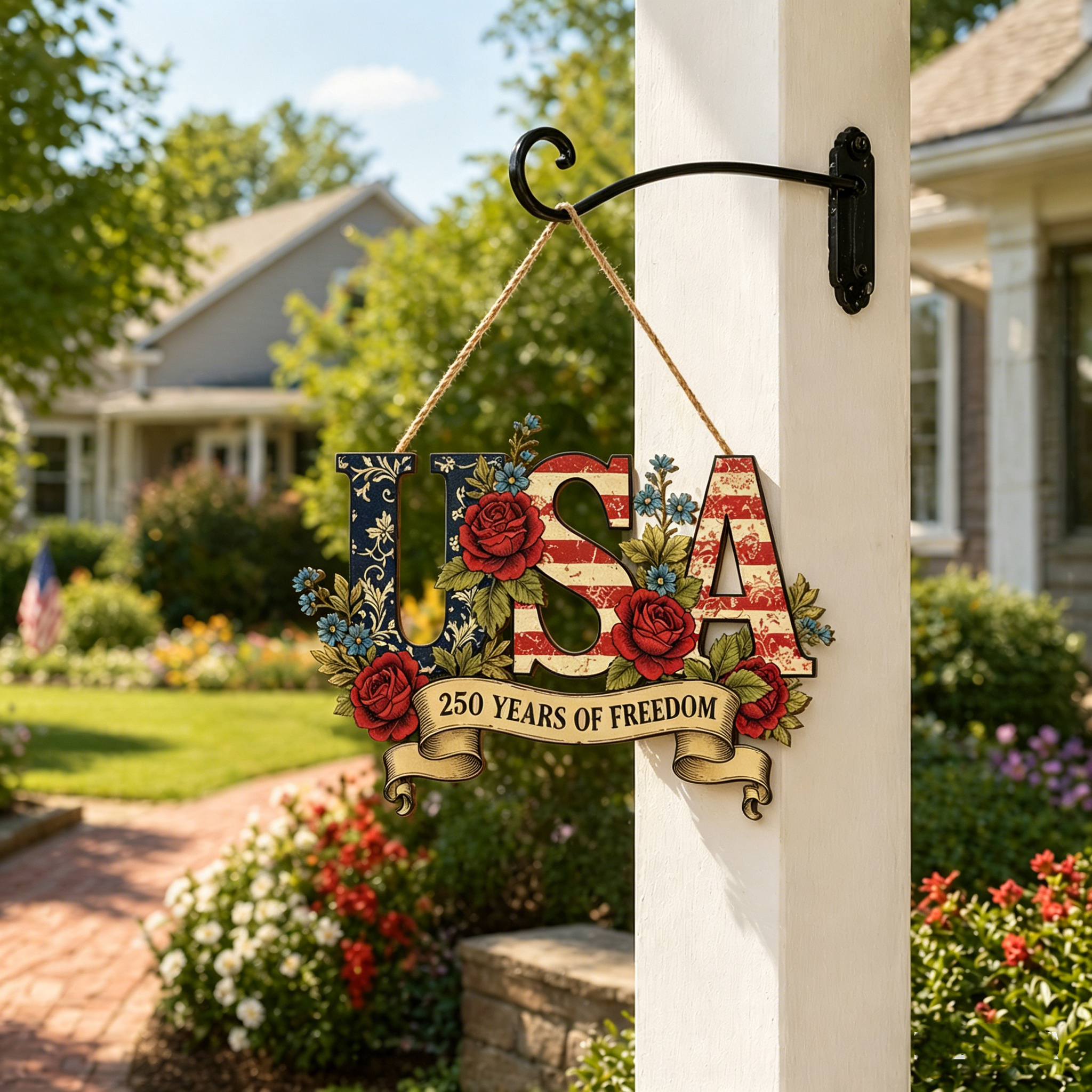 USA 250th Anniversary Commemorative Wooden Wall Plaque
