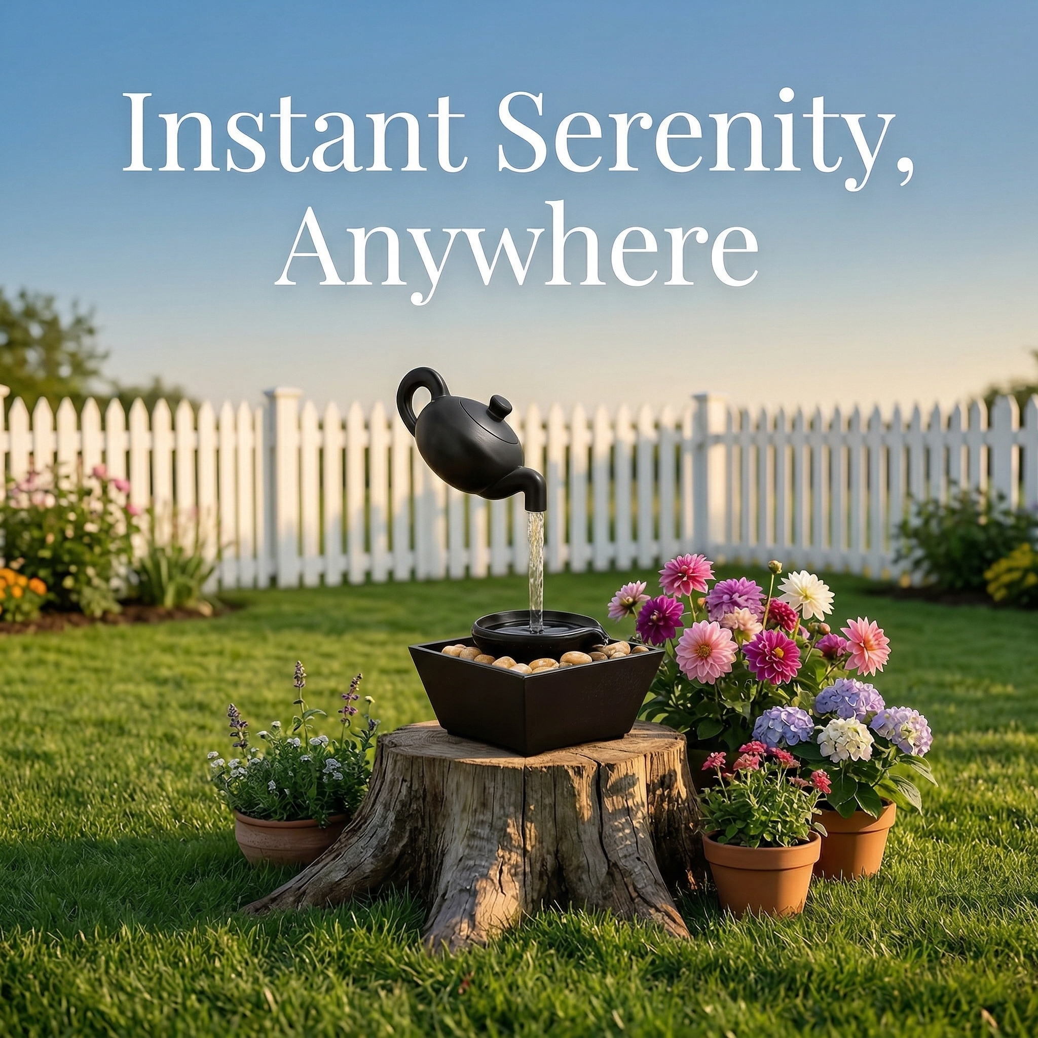 Floating Teapot Fountain Ornament