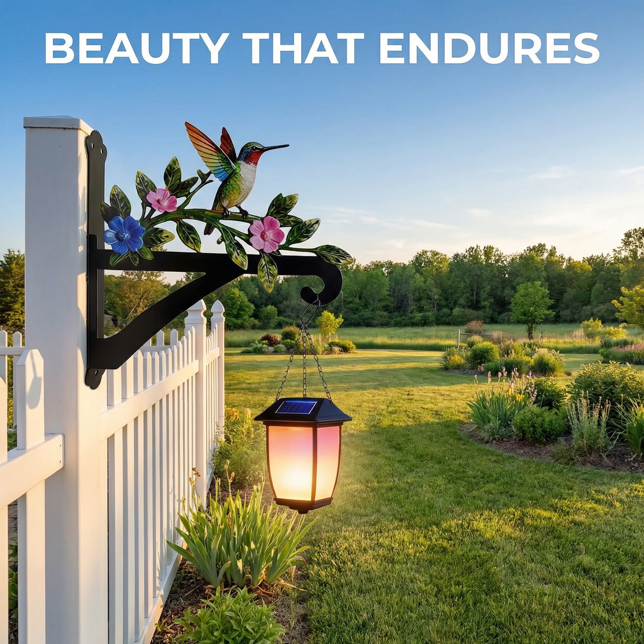 Iron Metal Colorful Hummingbird Wall Wreath Hook