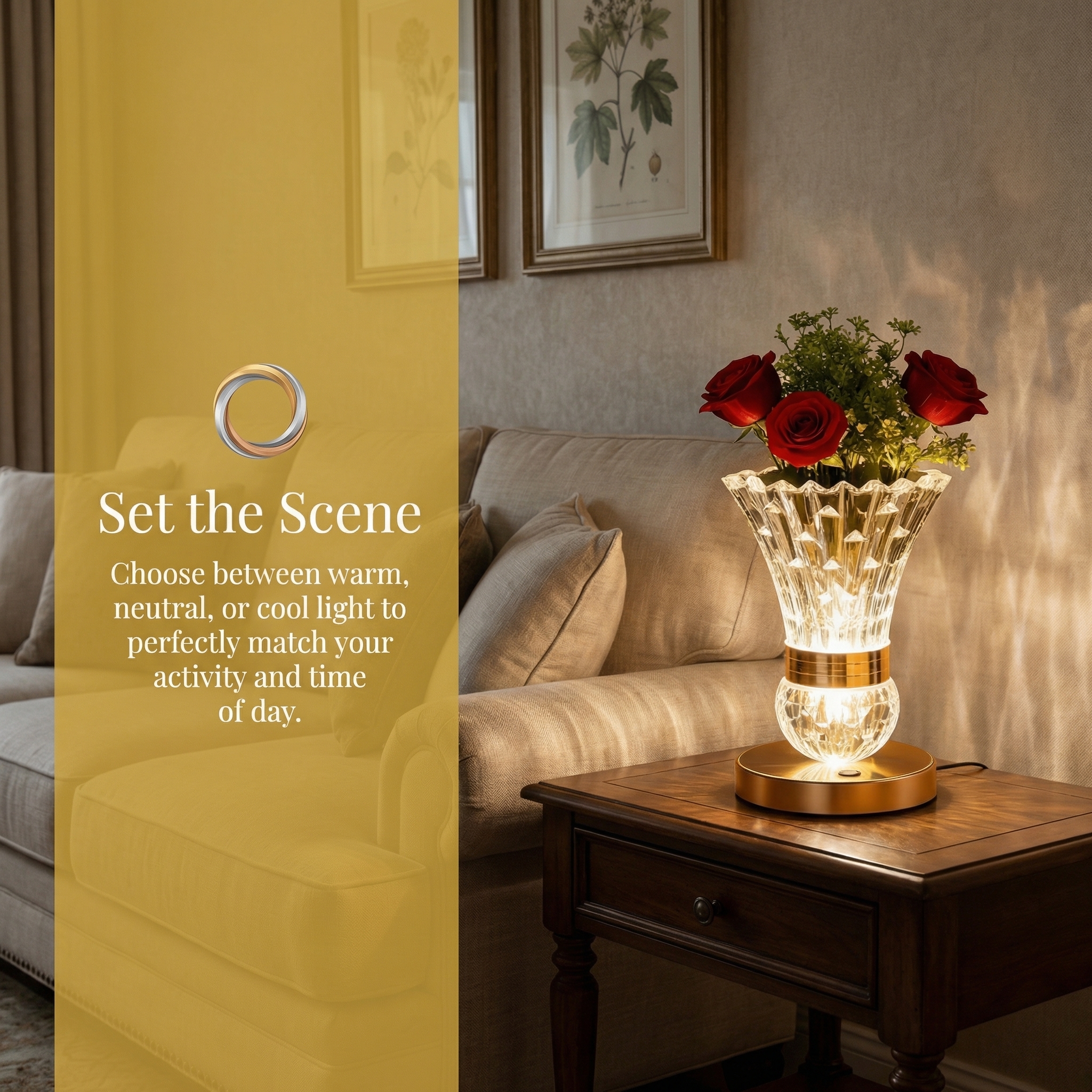 2-in-1 USB Rechargeable Crystal Desk Lamp