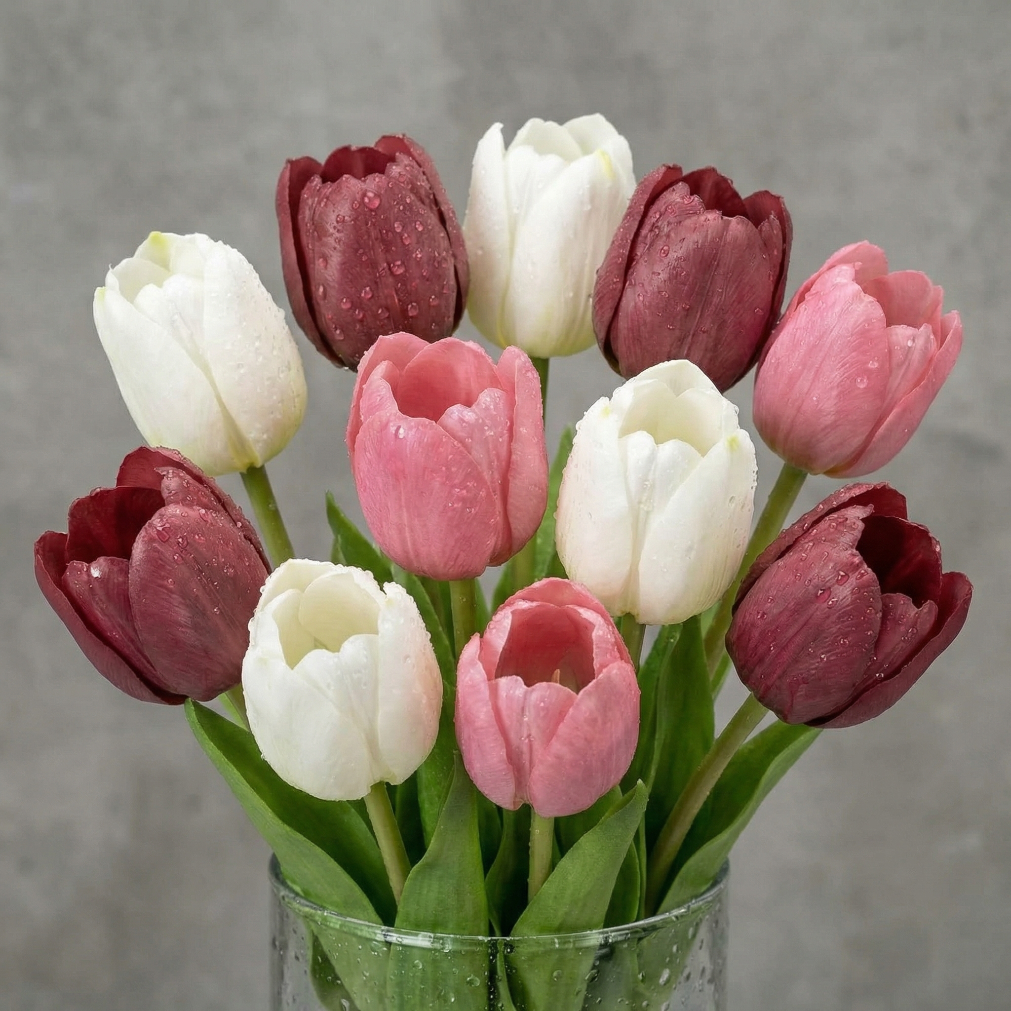 Real Touch Latex Tulip Bouquet (15pcs) – 3 Bunches Faux Tulips for Spring Home & Wedding Decor