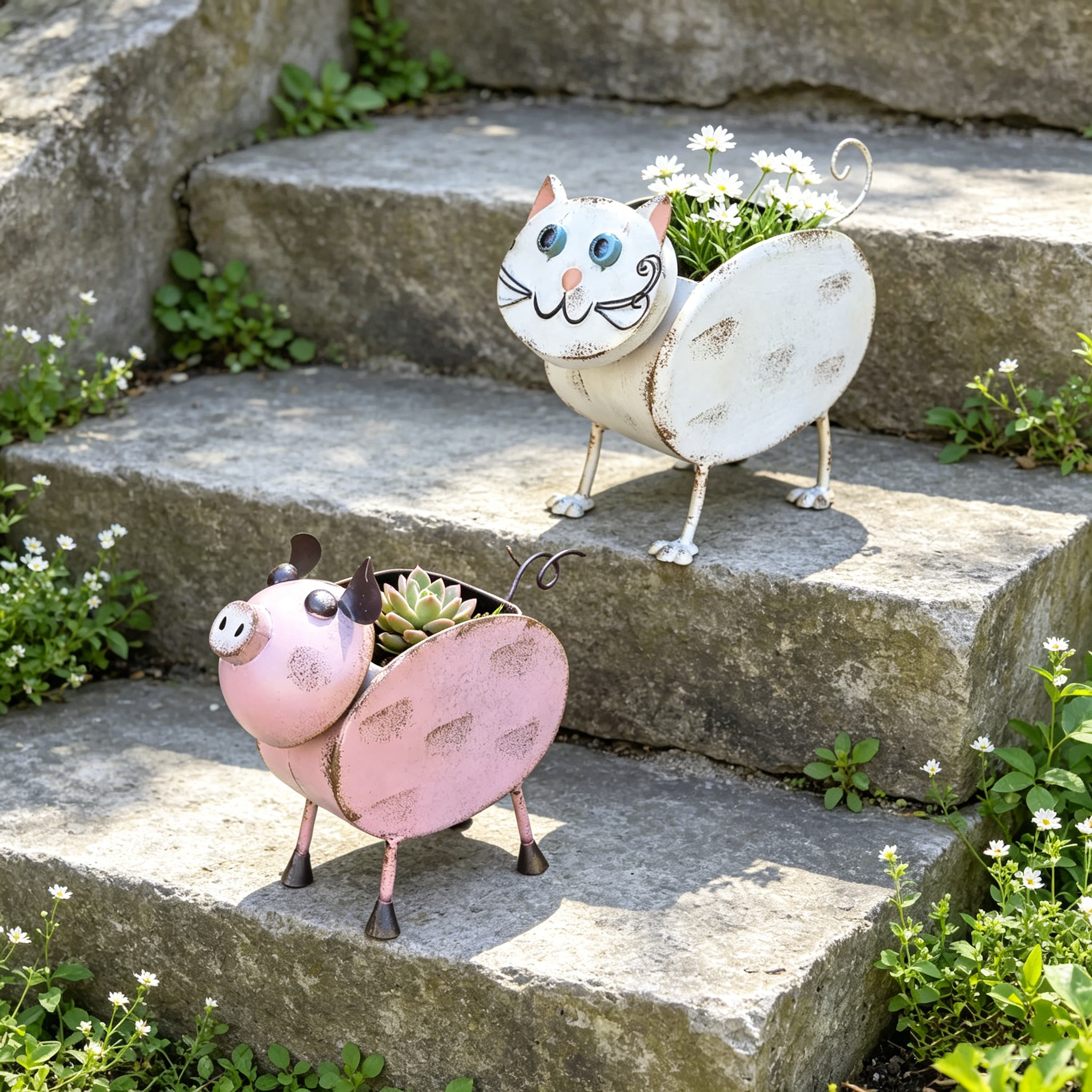 Metal Farm Animal Flower Pots