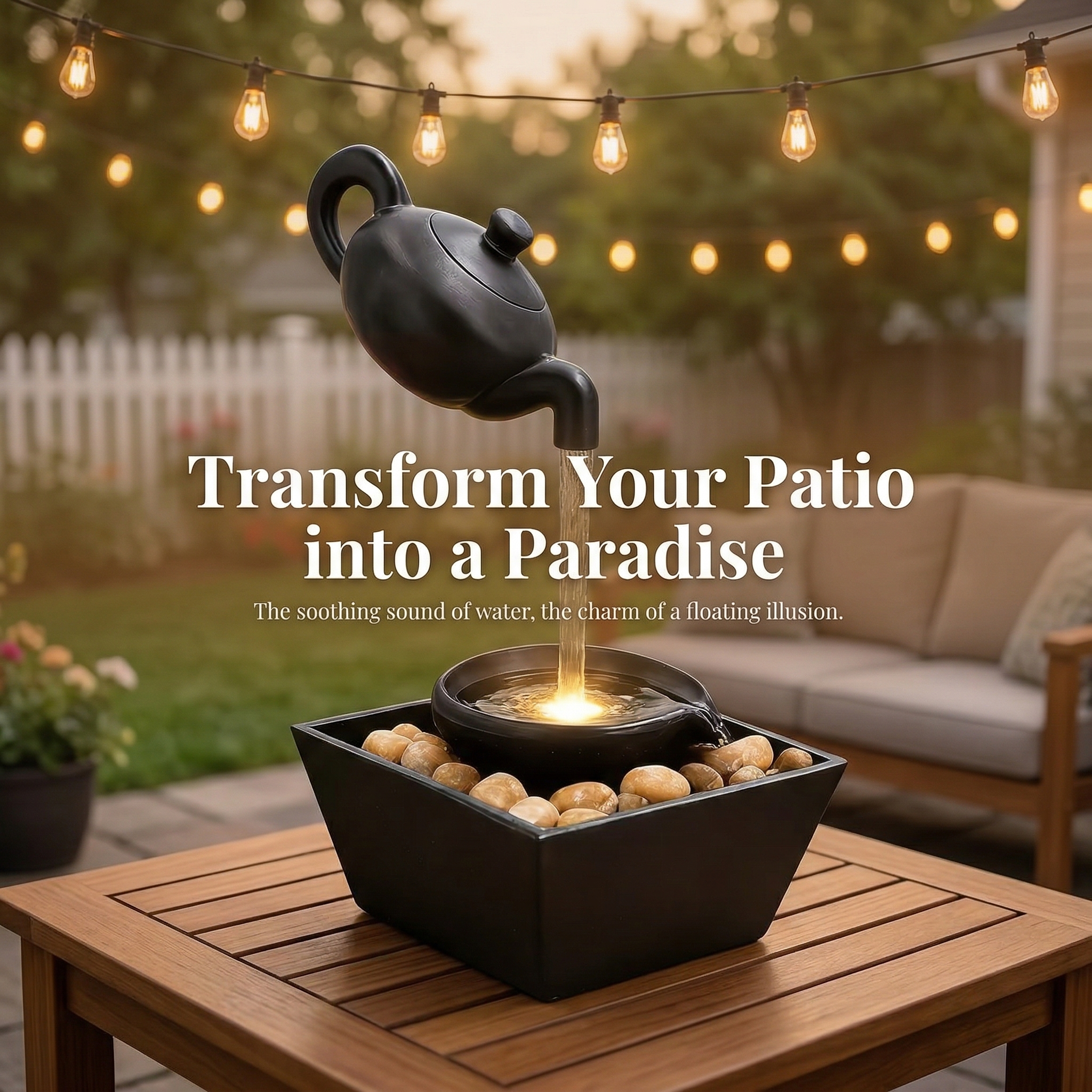 Floating Teapot Fountain Ornament
