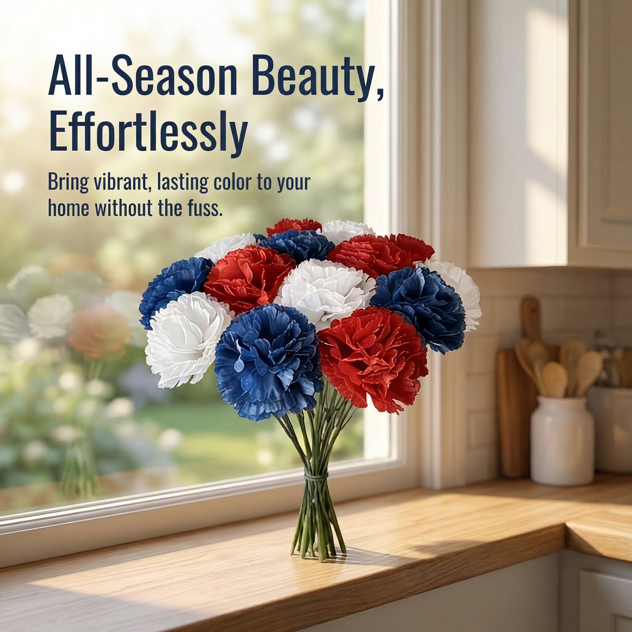 Patriotic Theme Artificial Carnation Bouquet 