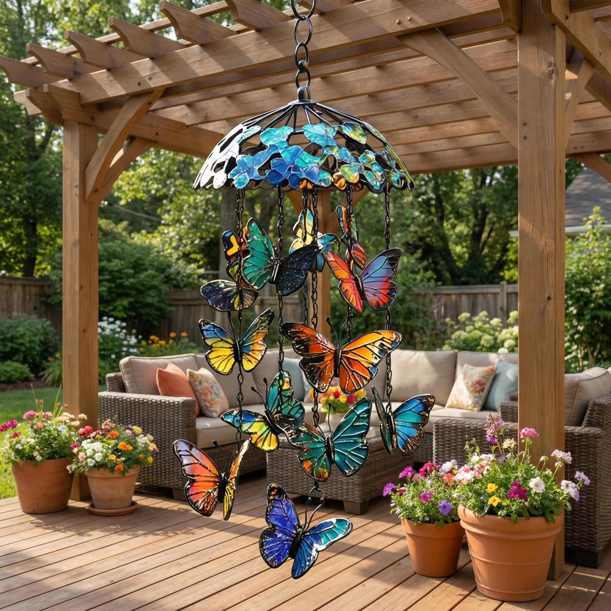 Colorful Butterfly Wind Chime