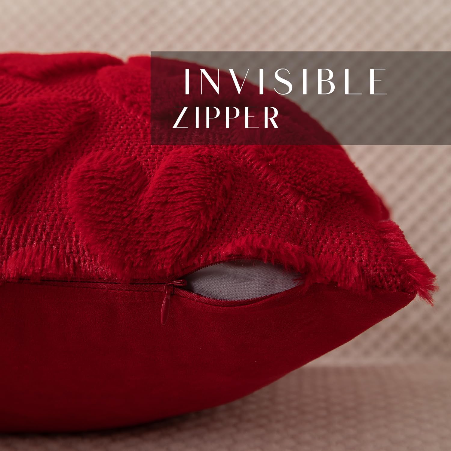 Valentine’s Day Plush Heart Jacquard Pillow Covers (18 x 18 Inch)