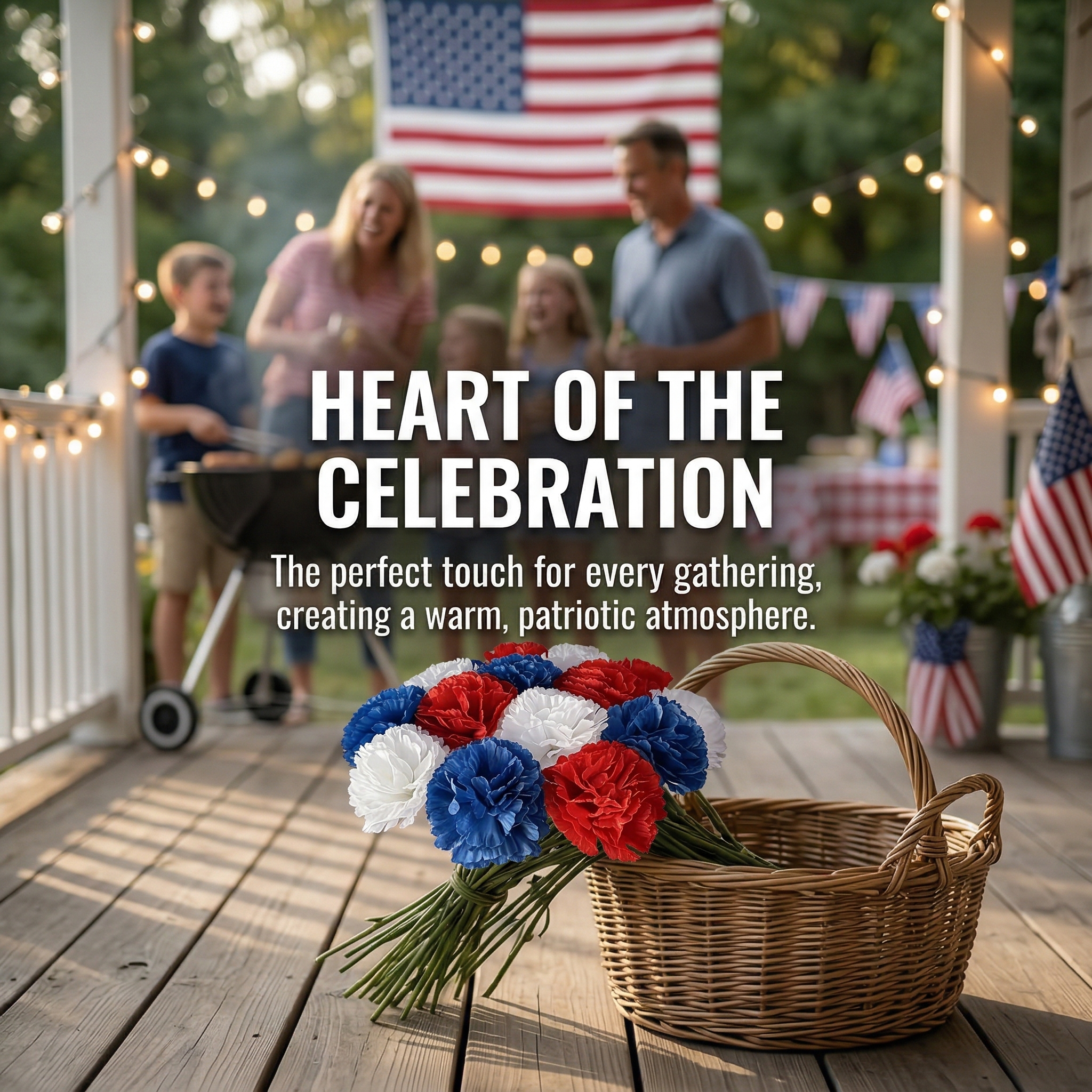 Patriotic Theme Artificial Carnation Bouquet 