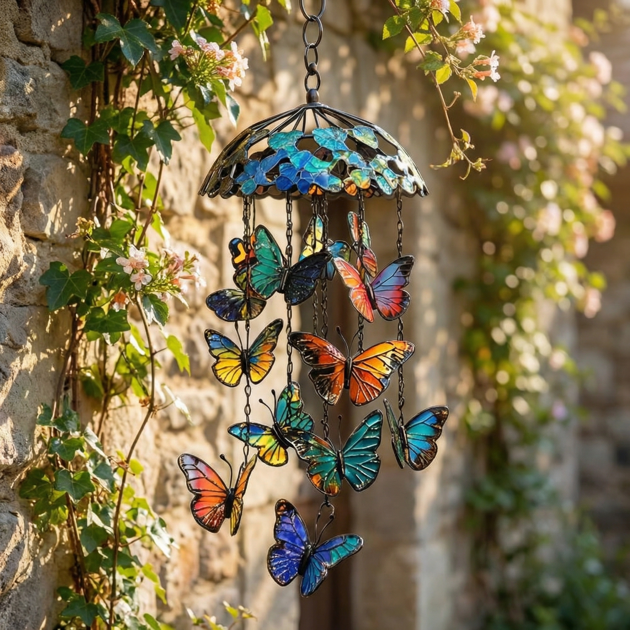 Colorful Butterfly Wind Chime