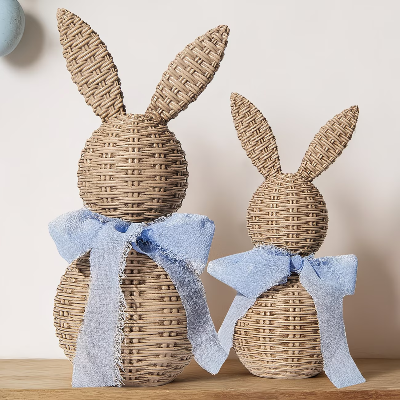 Woven Resin Rabbit Figurine