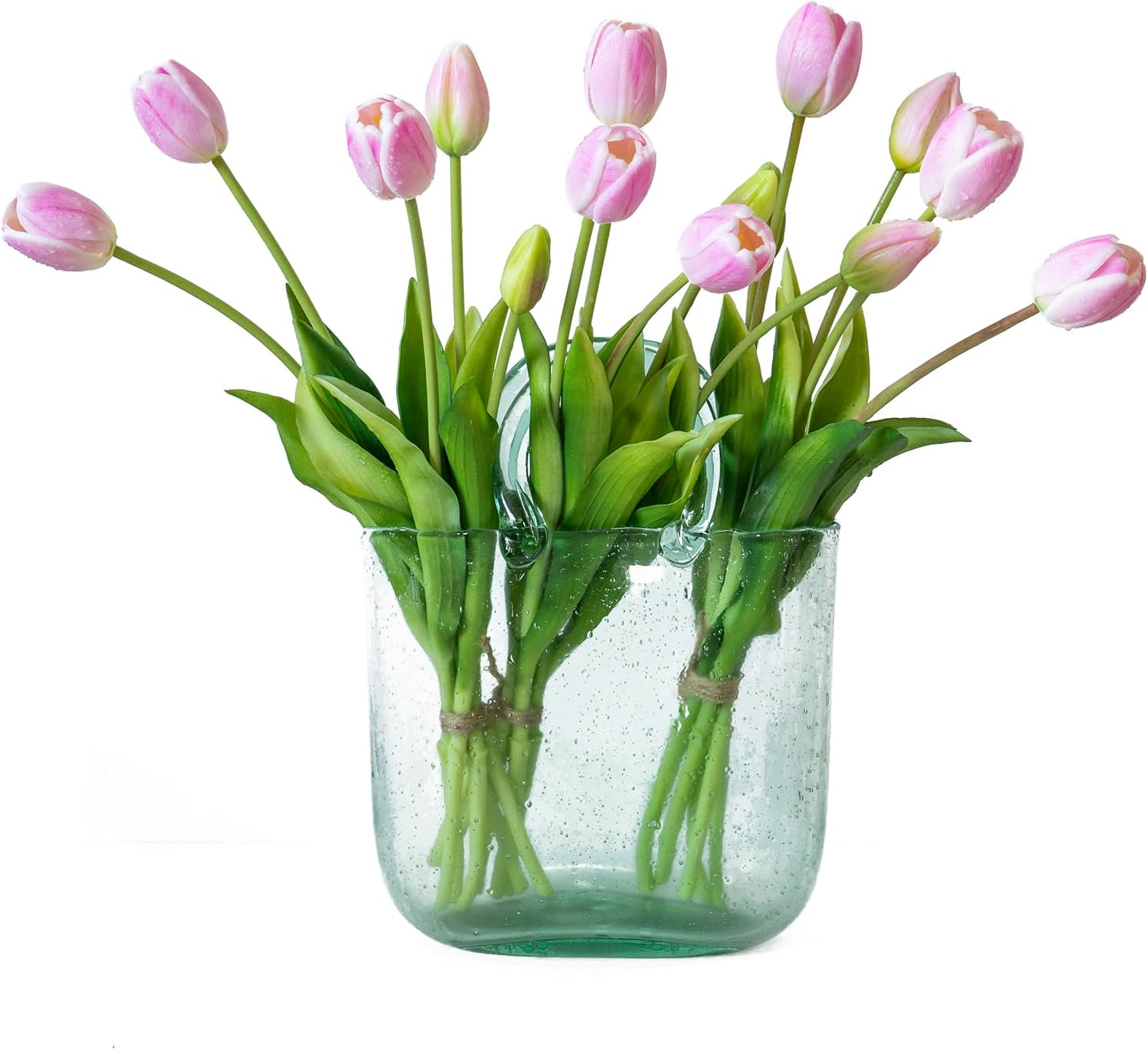 Real Touch Latex Tulip Bouquet (15pcs) – 3 Bunches Faux Tulips for Spring Home & Wedding Decor