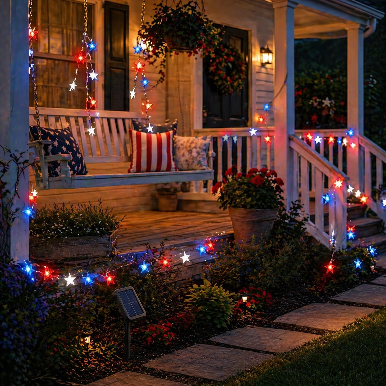 Patriotic Star String Lights