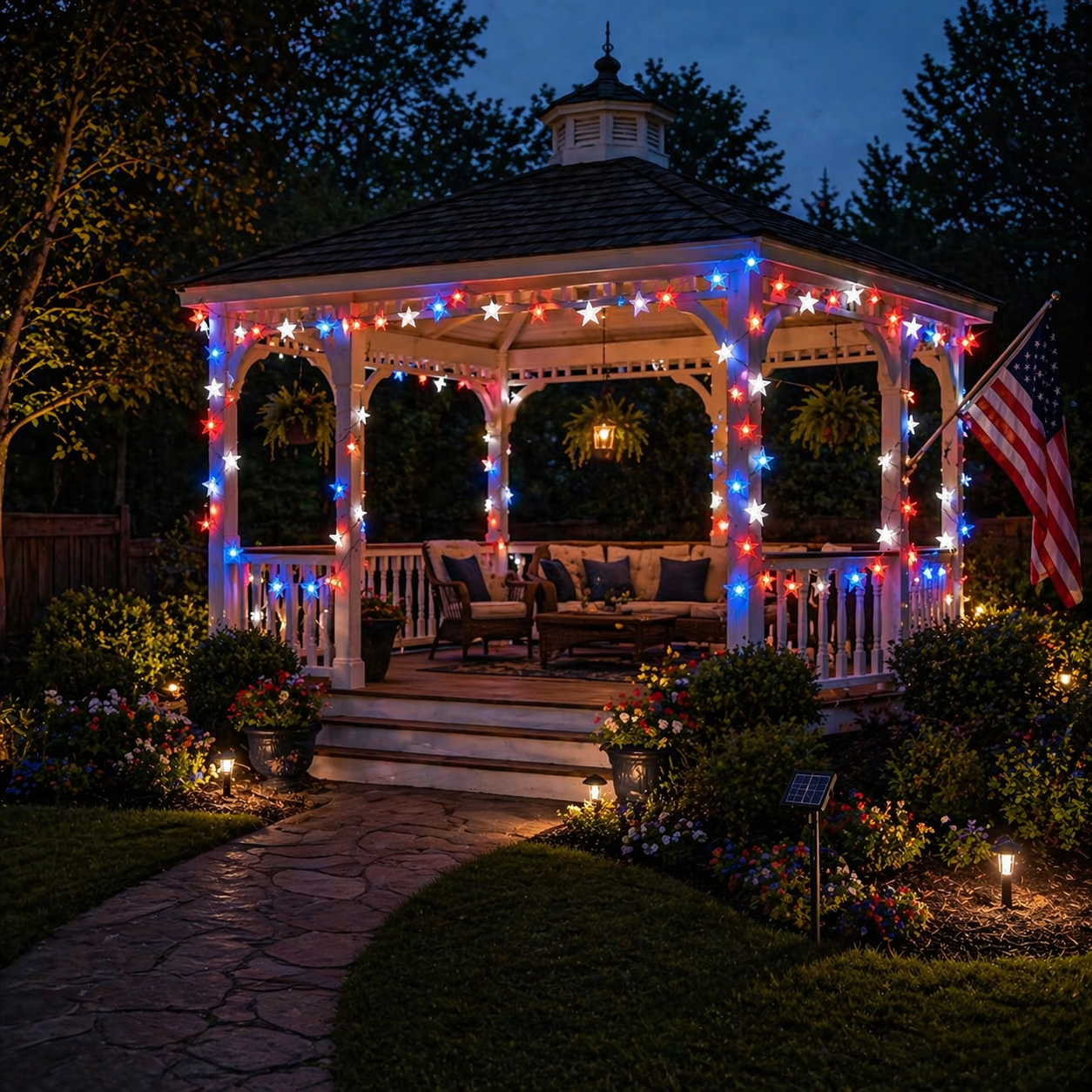 Patriotic Star String Lights