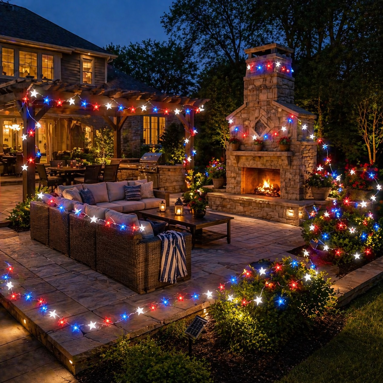 Patriotic Star String Lights
