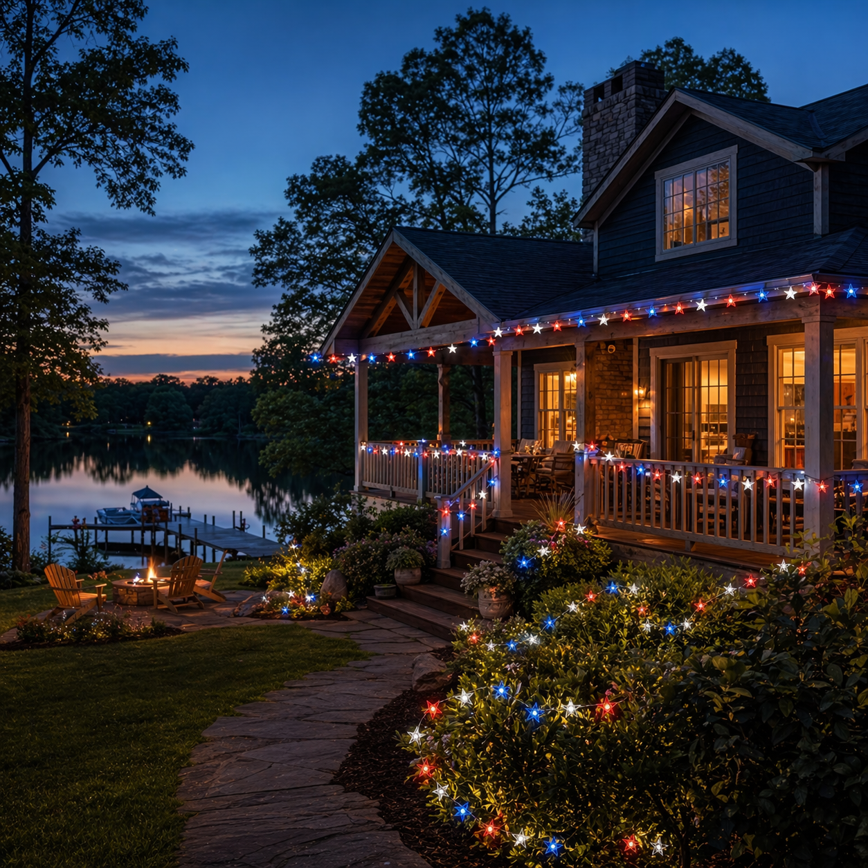 Patriotic Star String Lights
