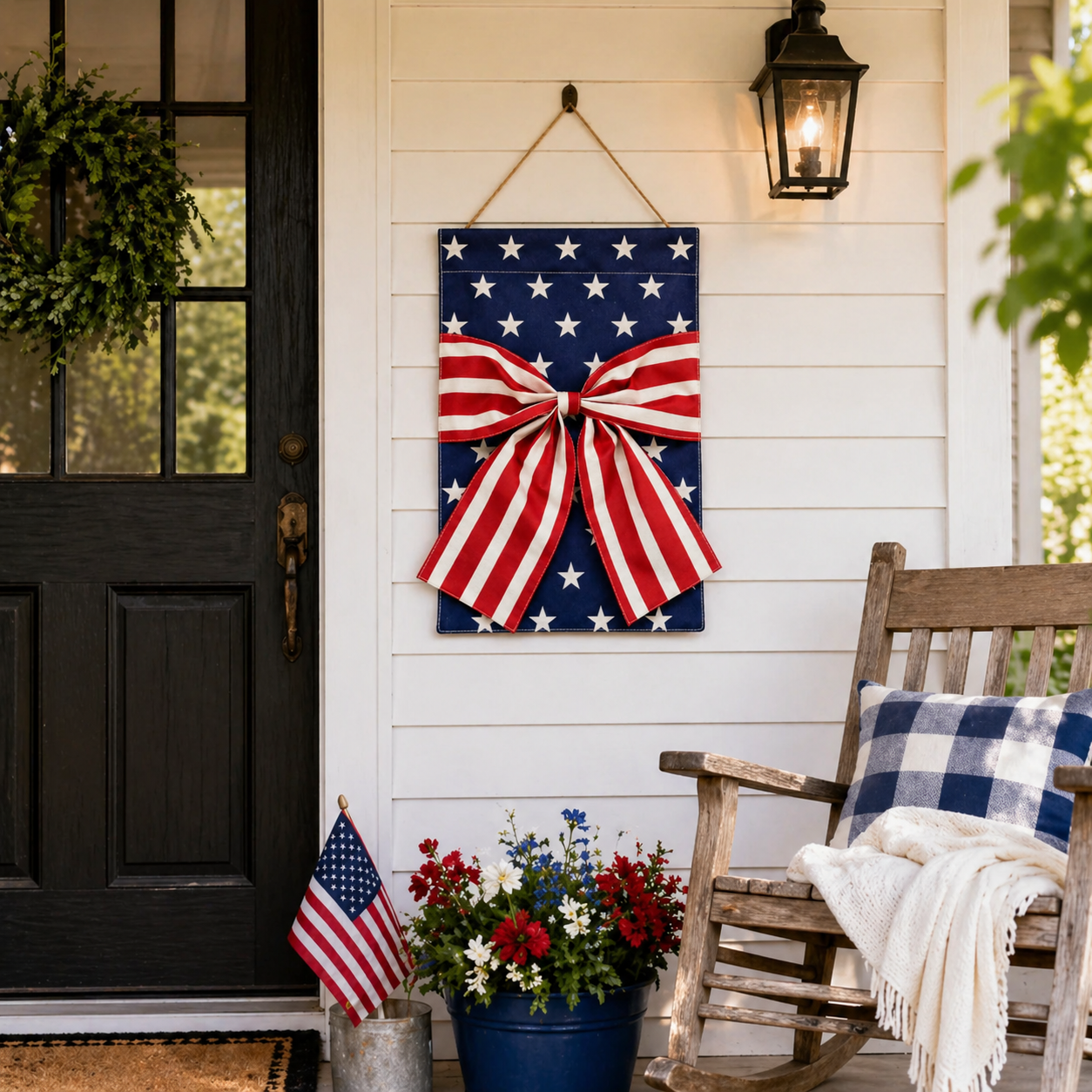 Double-Sided Linen Bow Tie Patio Flag