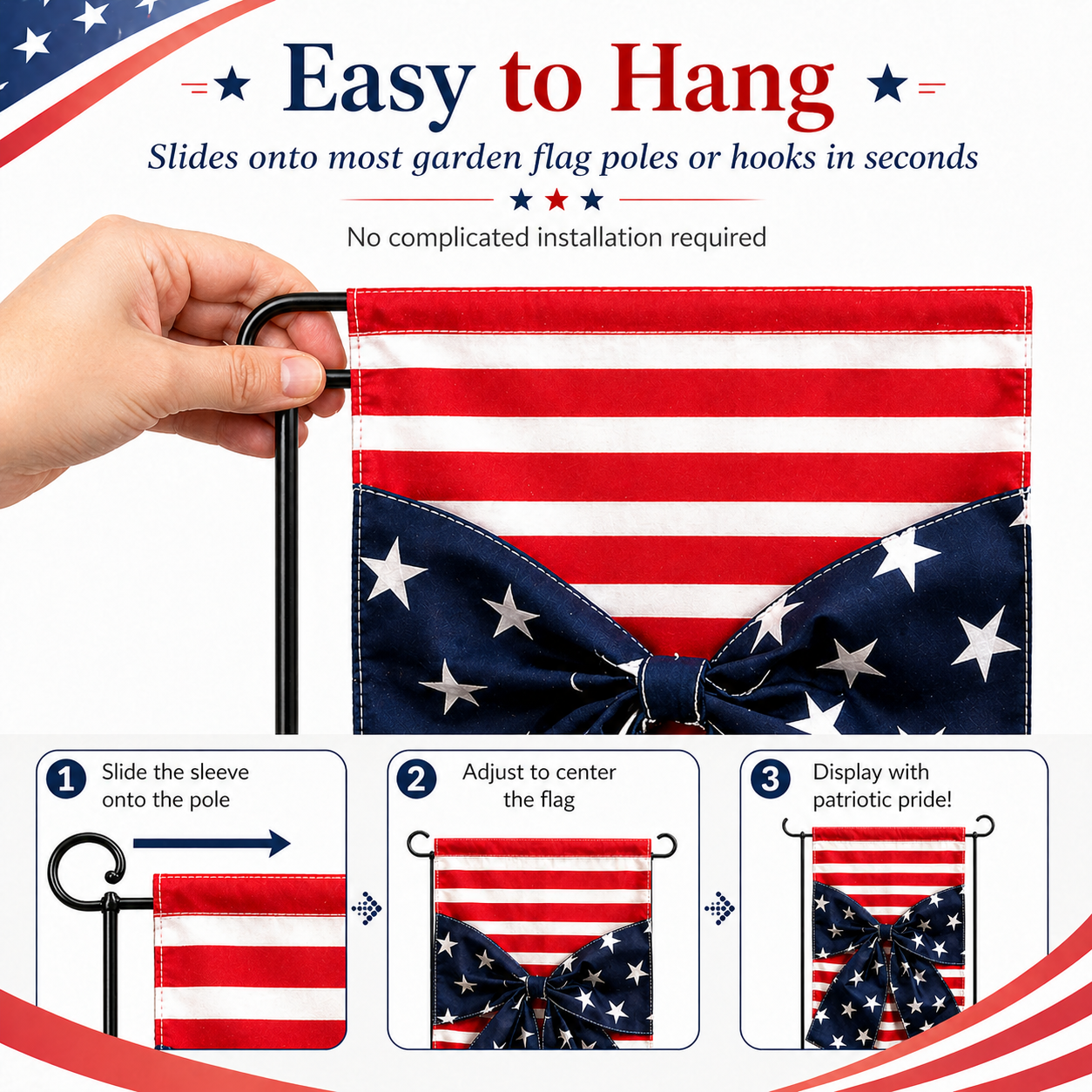 Double-Sided Linen Bow Tie Patio Flag