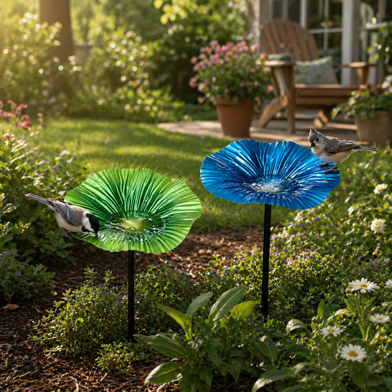 Metal Morning Glory Bird Feeder