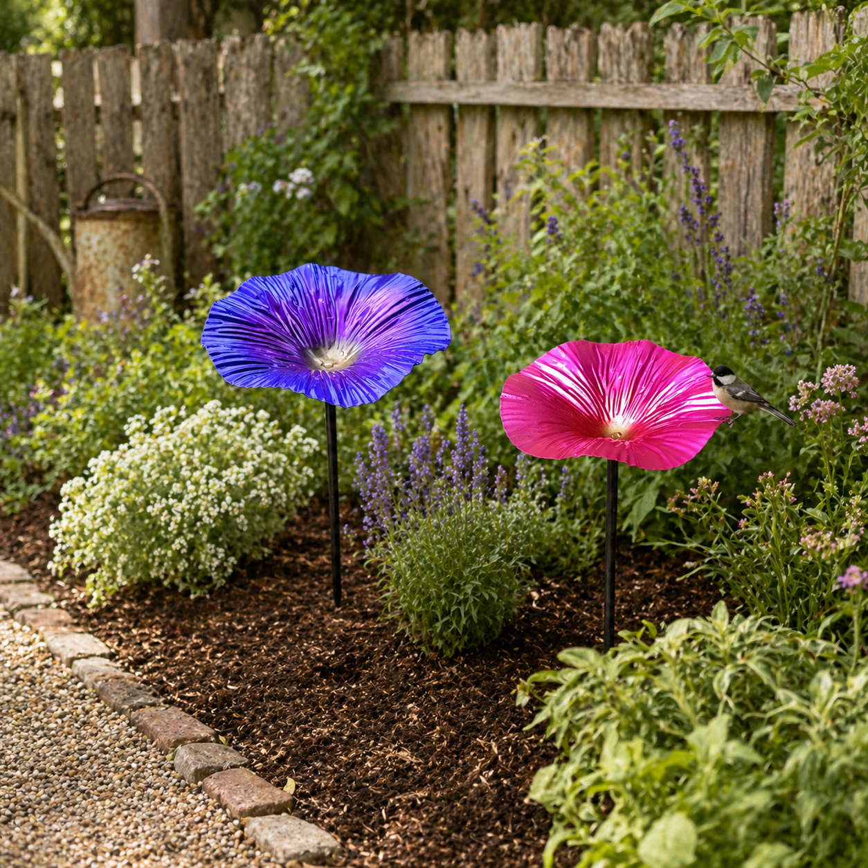 Metal Morning Glory Bird Feeder