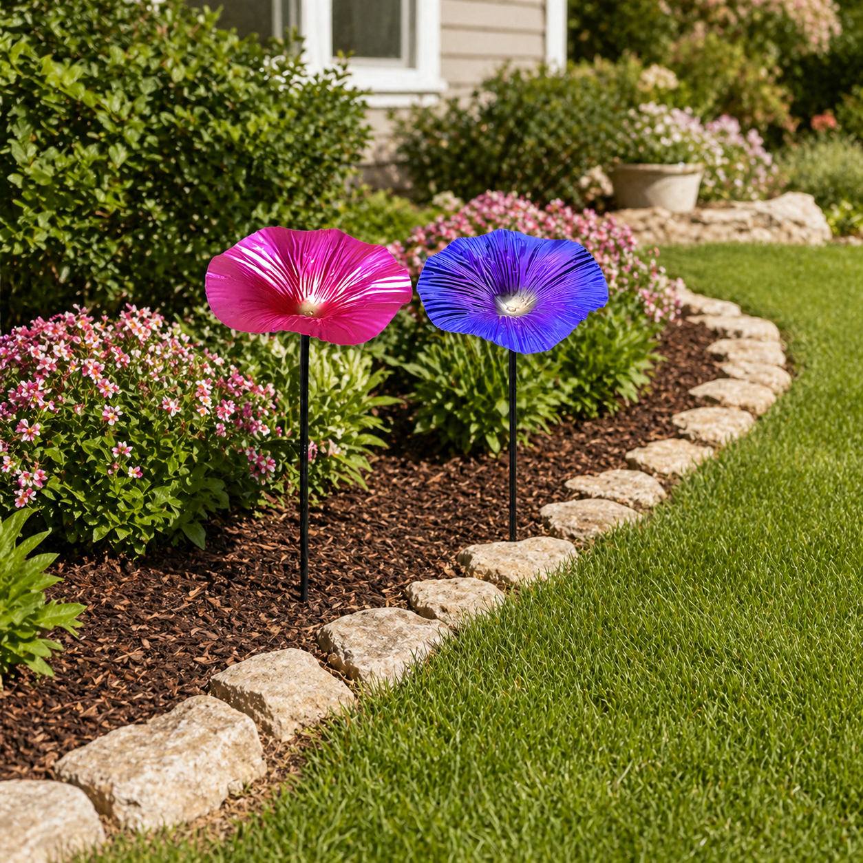 Metal Morning Glory Bird Feeder