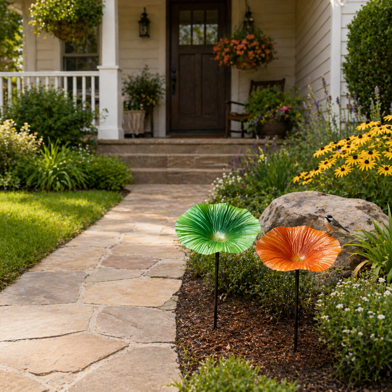 Metal Morning Glory Bird Feeder