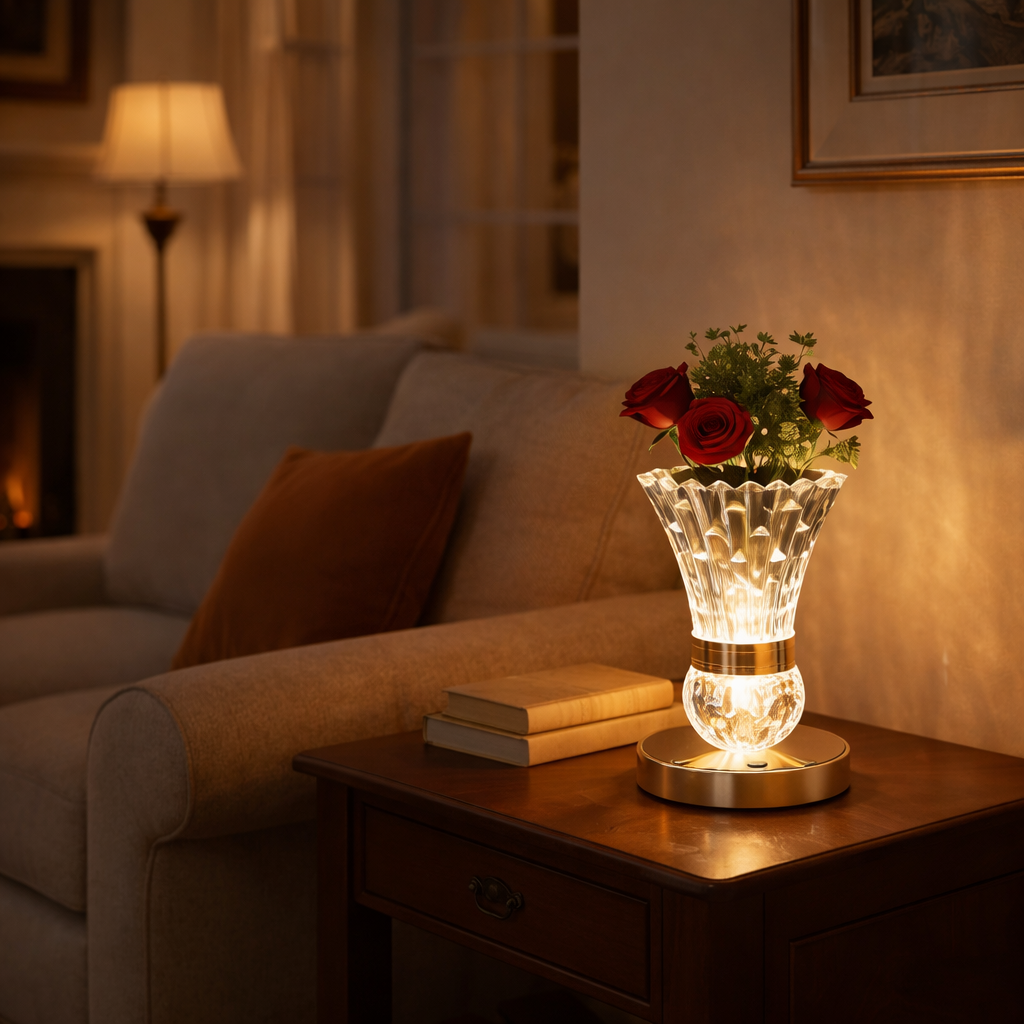 2-in-1 USB Rechargeable Crystal Desk Lamp