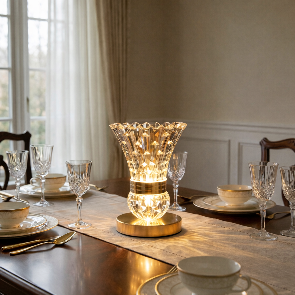 2-in-1 USB Rechargeable Crystal Desk Lamp