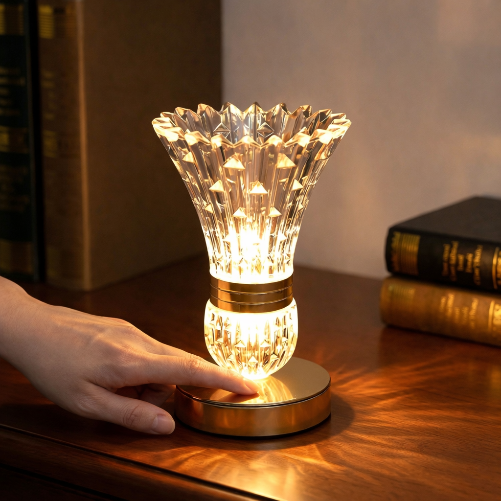2-in-1 USB Rechargeable Crystal Desk Lamp