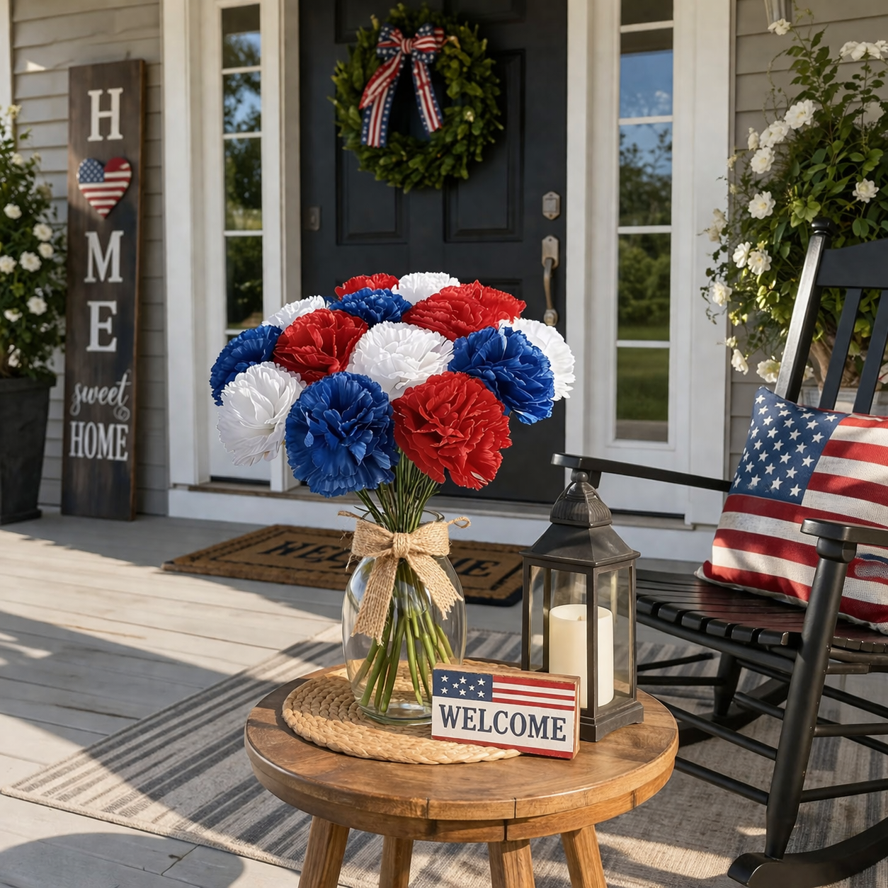 Patriotic Theme Artificial Carnation Bouquet 