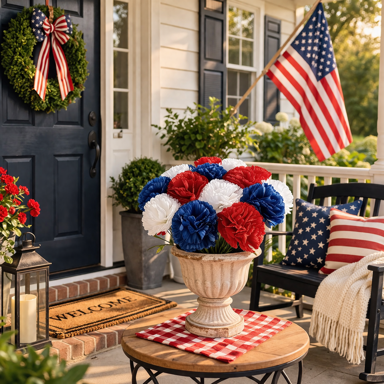 Patriotic Theme Artificial Carnation Bouquet 