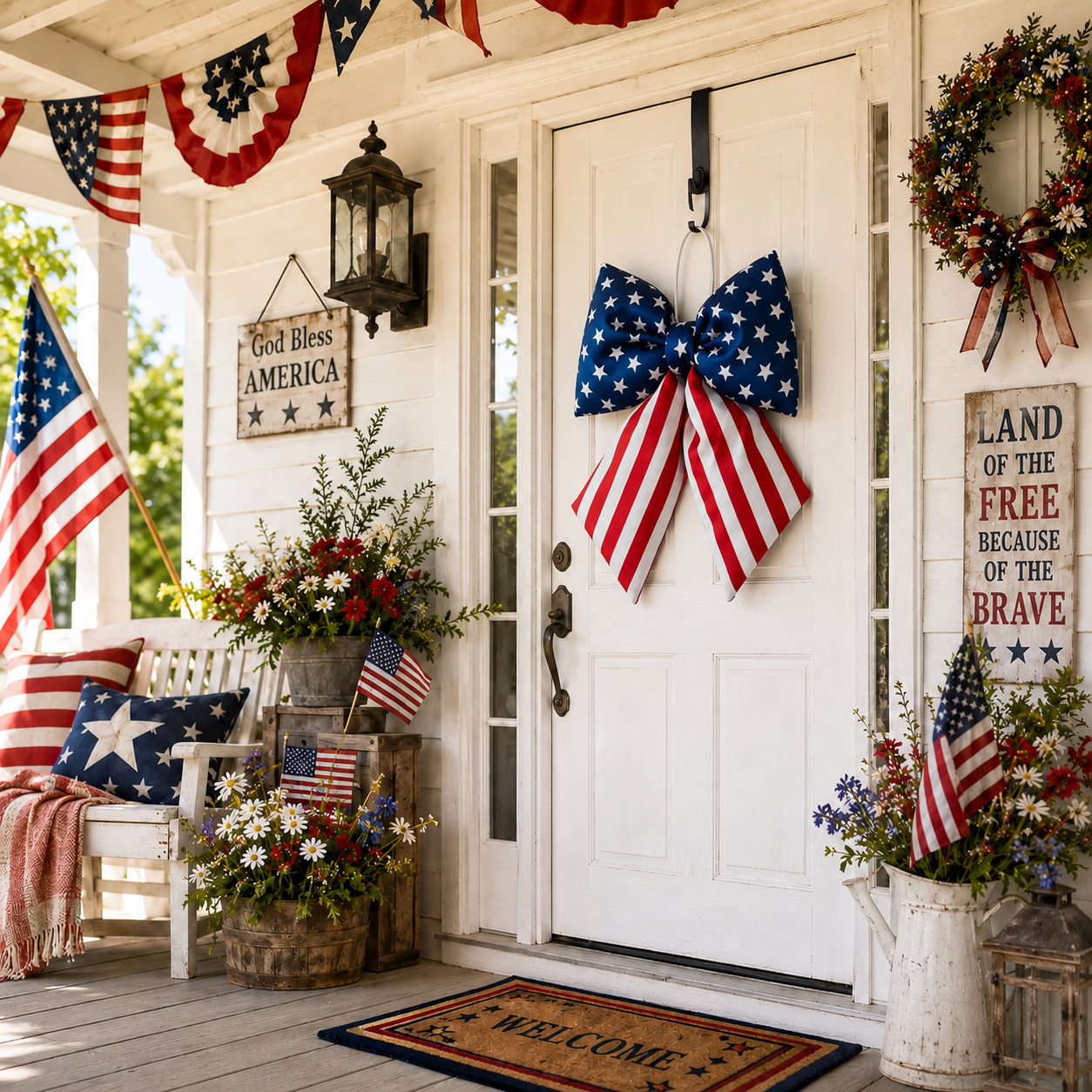 American Independence Day Swallowtail Bow Decorative