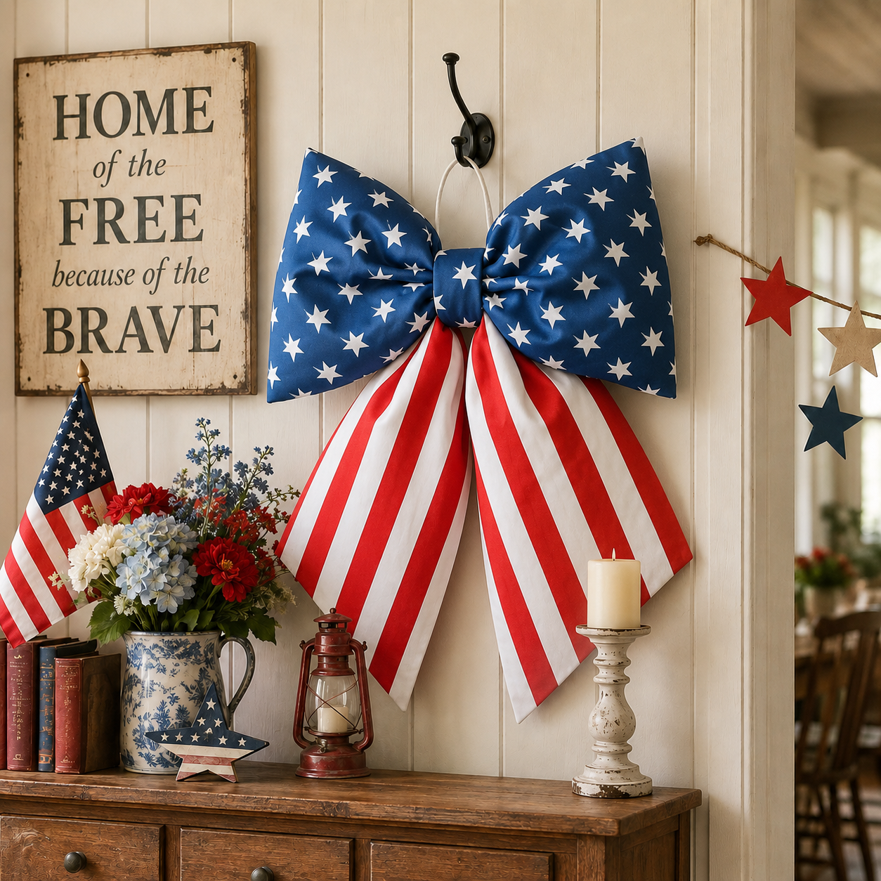 American Independence Day Swallowtail Bow Decorative