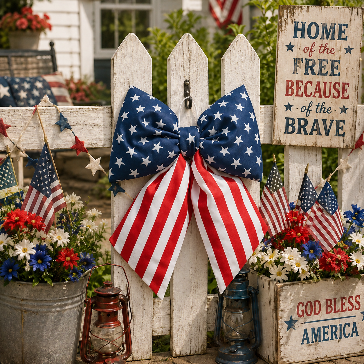 American Independence Day Swallowtail Bow Decorative