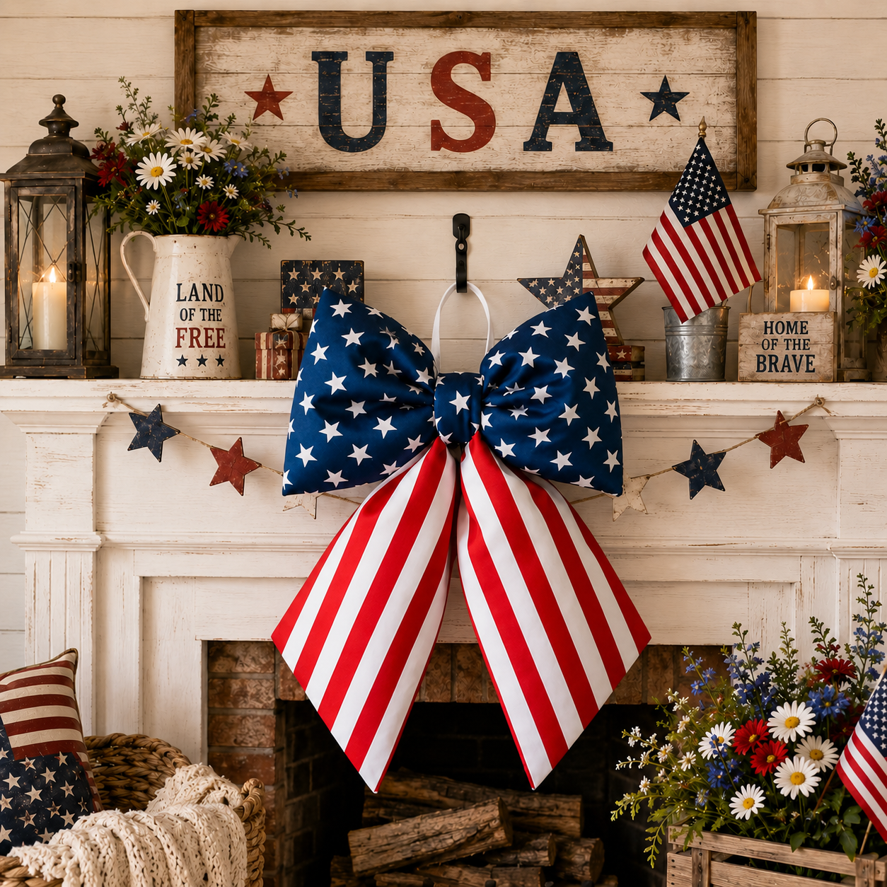American Independence Day Swallowtail Bow Decorative