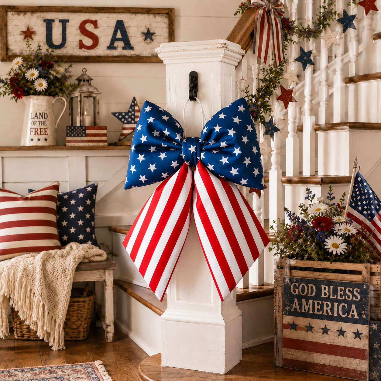 American Independence Day Swallowtail Bow Decorative