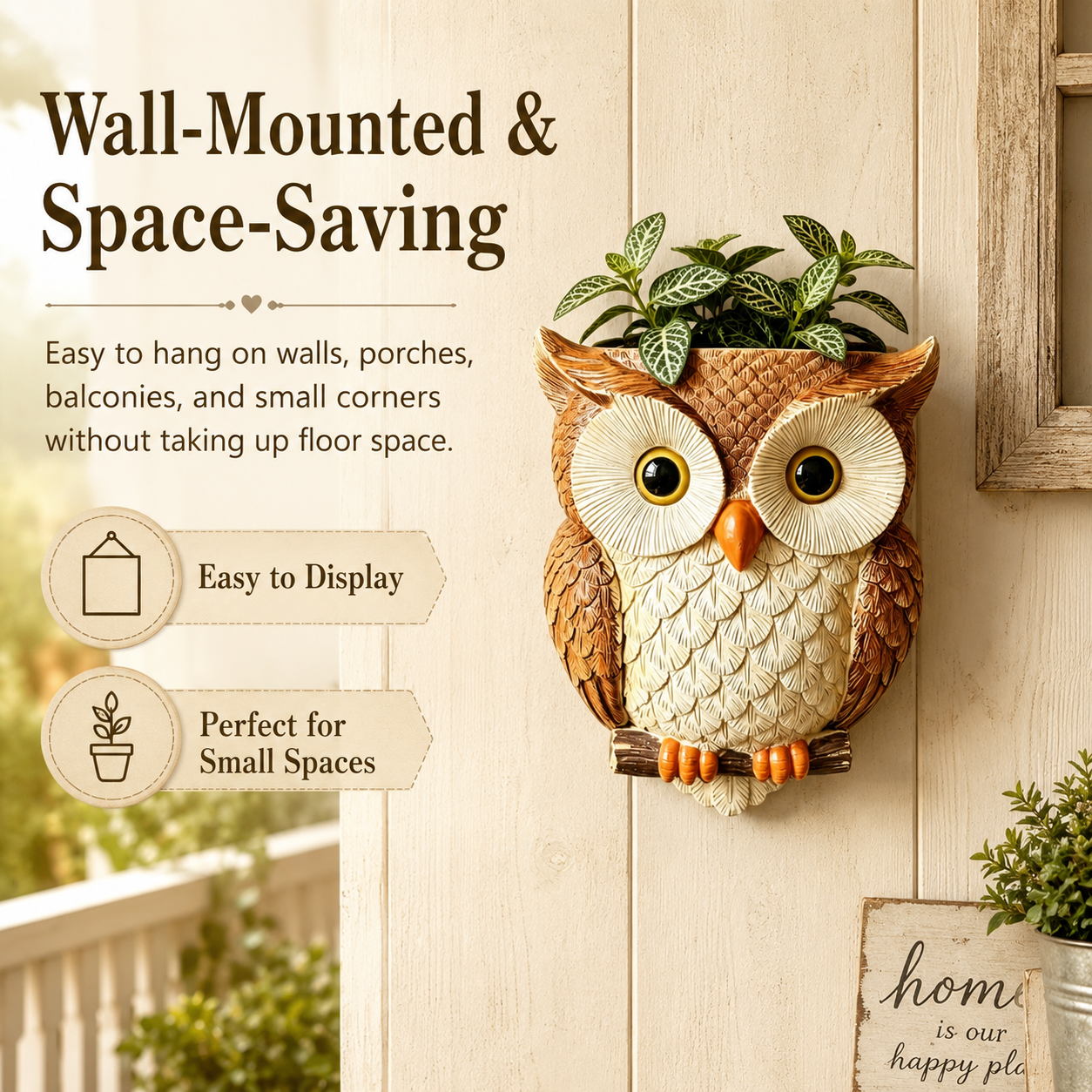 Owl Wall-Mounted Planter