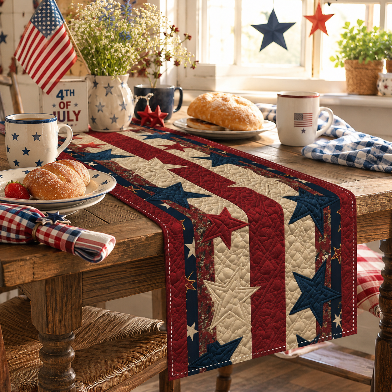 American Patriotic-Style Table Runner