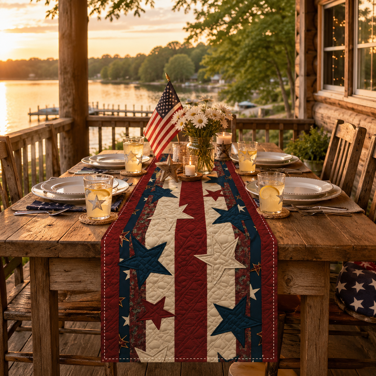 American Patriotic-Style Table Runner