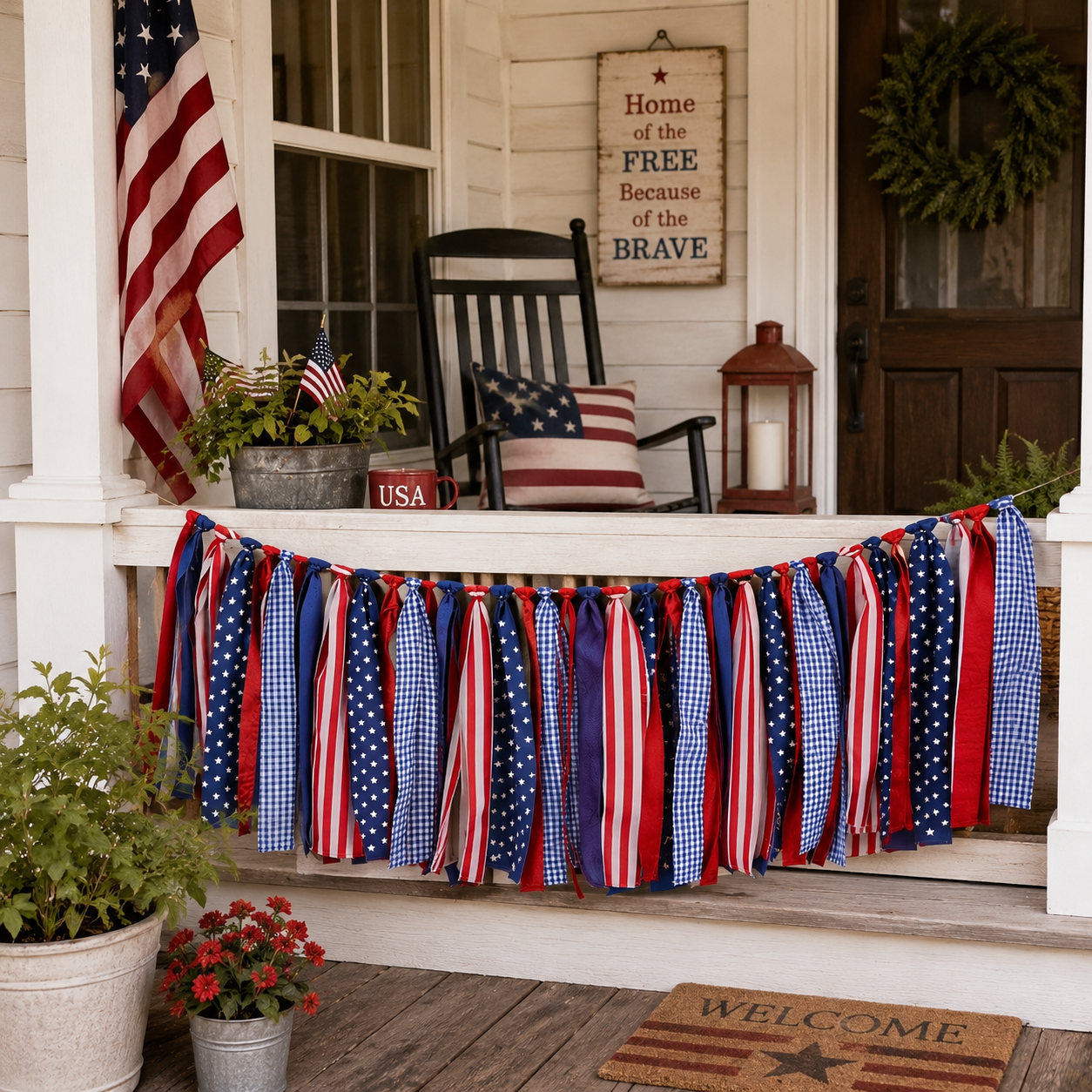 American-Style Ribbon Banner Decoration