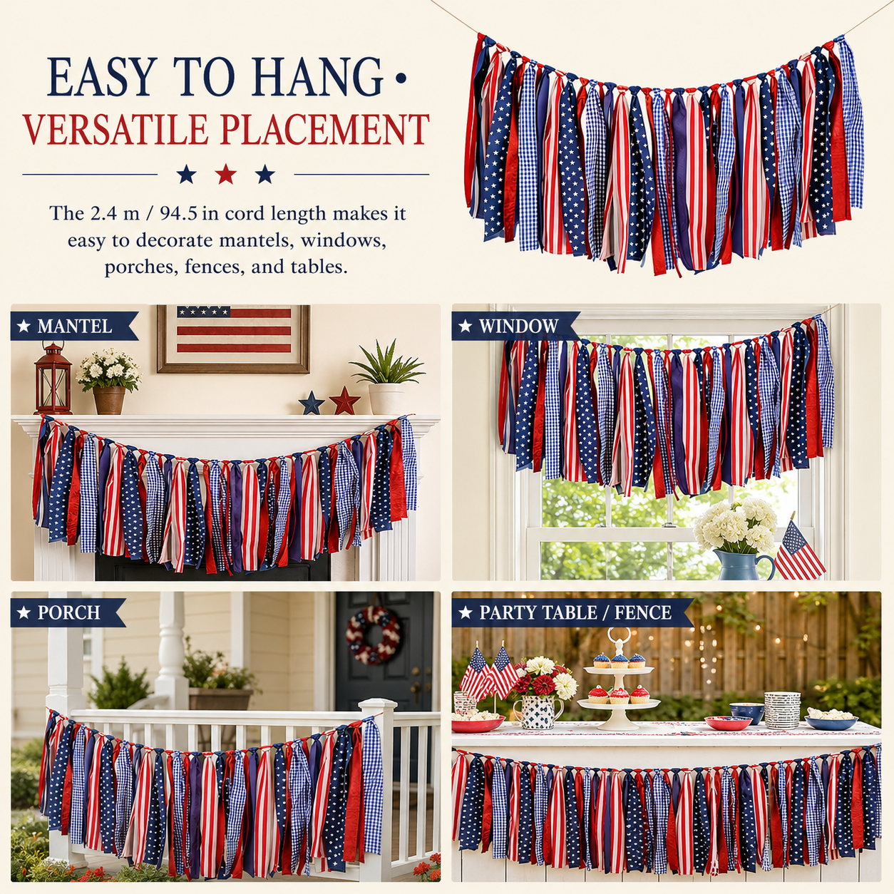 American-Style Ribbon Banner Decoration